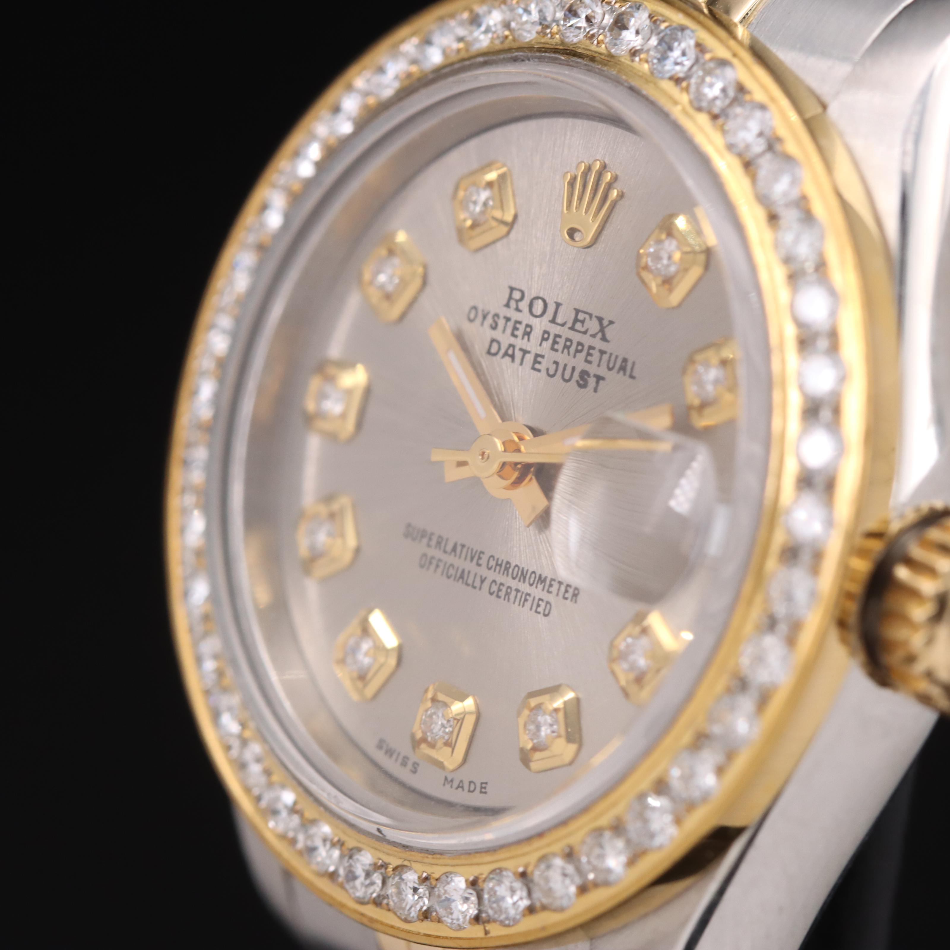 1986 Rolex Custom Diamond Dial and Bezel Datejust Watch