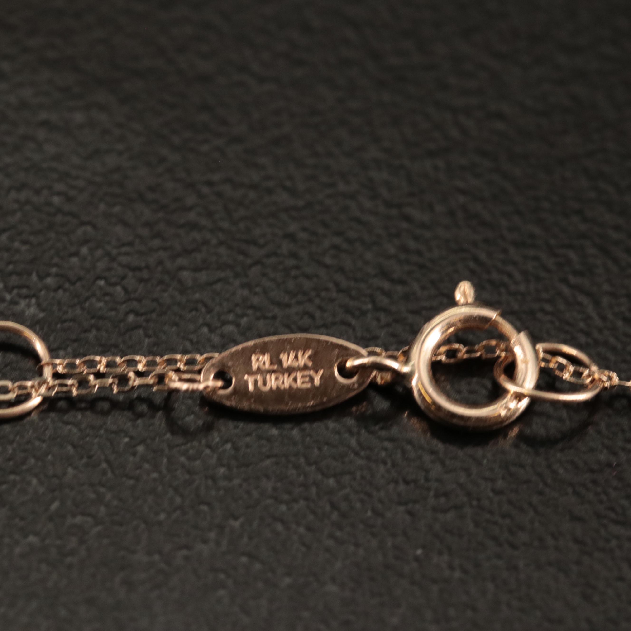 14K Triple Circle Pendant Necklace