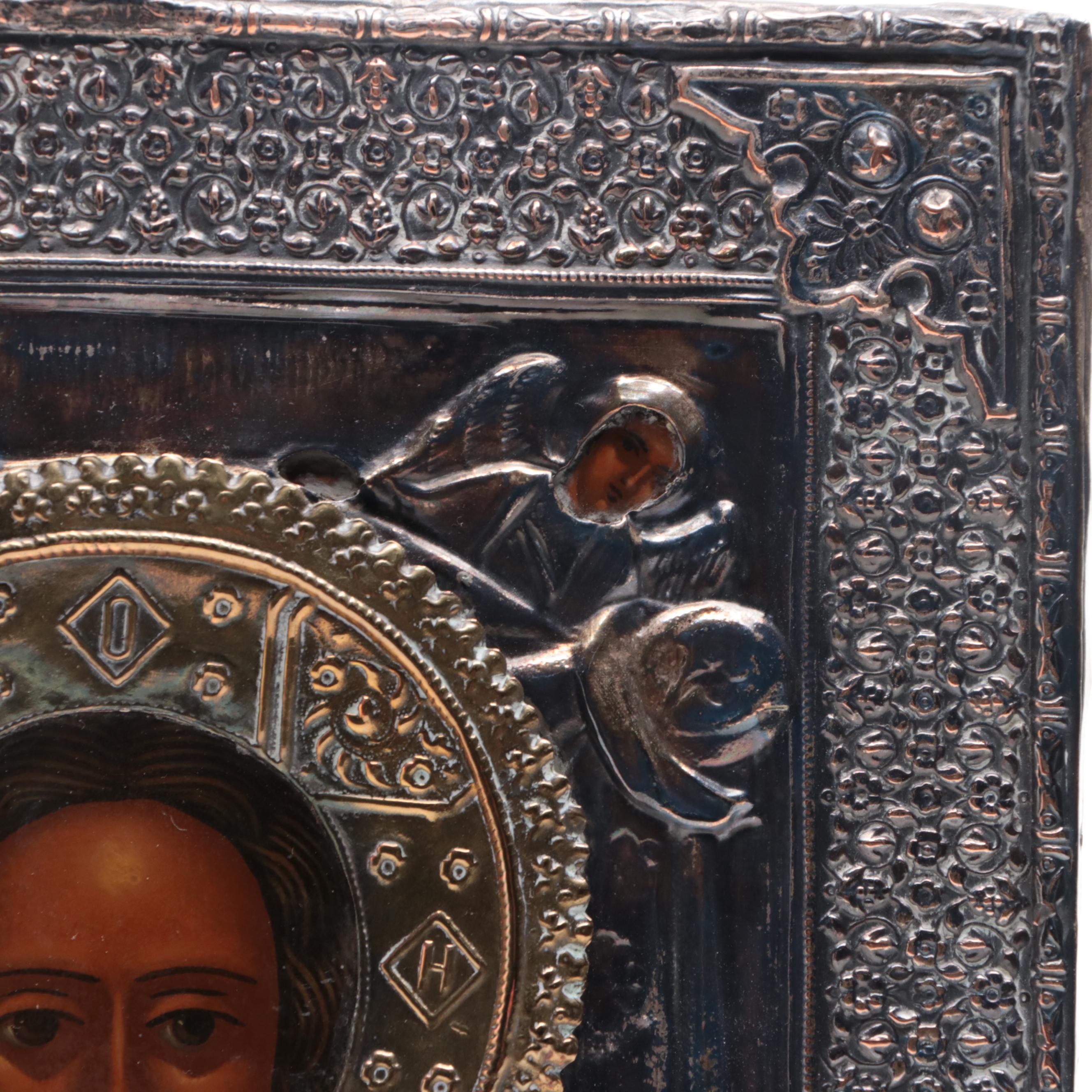 Eastern Orthodox Icon of the Holy Face with Metal Riza