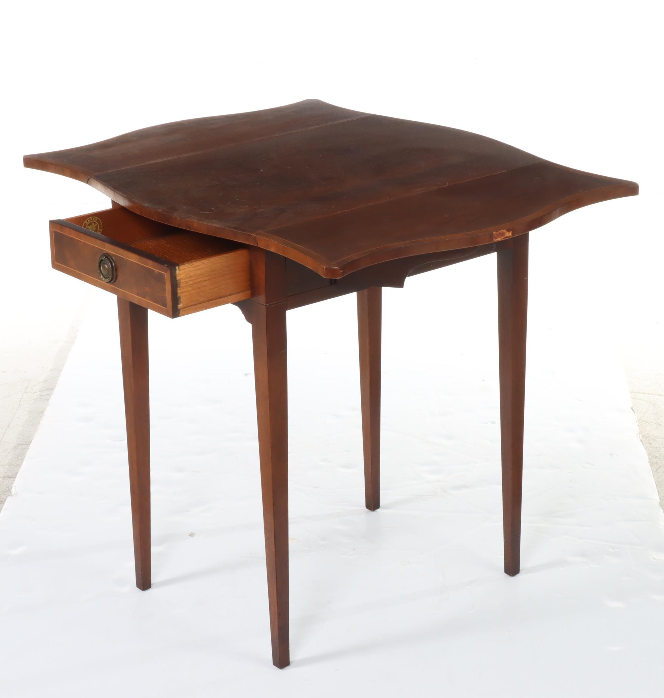 Baker Furniture Federal Style Mahogany and Crossbanded Pembroke Table