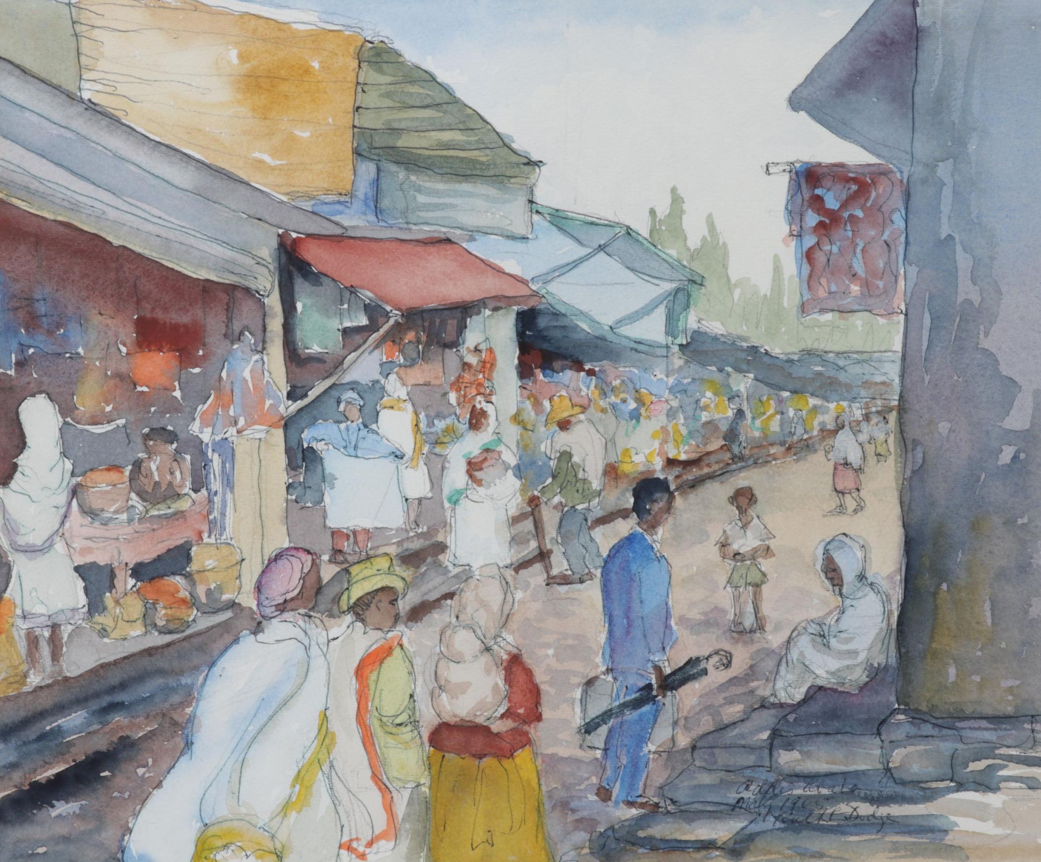 Ruth E. Dodge Watercolor Painting "Addis Ababa," 1965