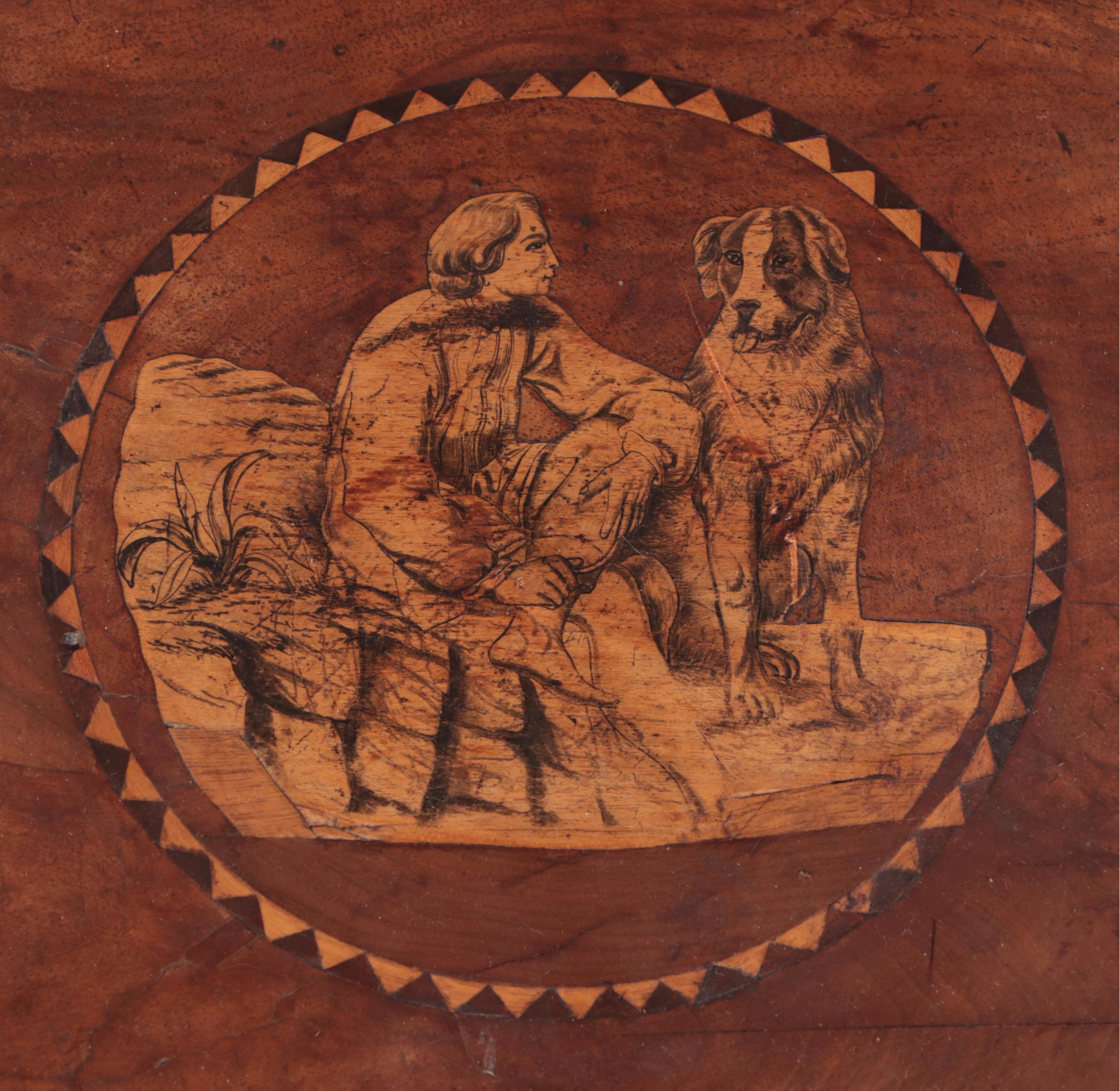 Black Forest Carved Walnut and Penwork Musical Hall Chair, Late 19th Century