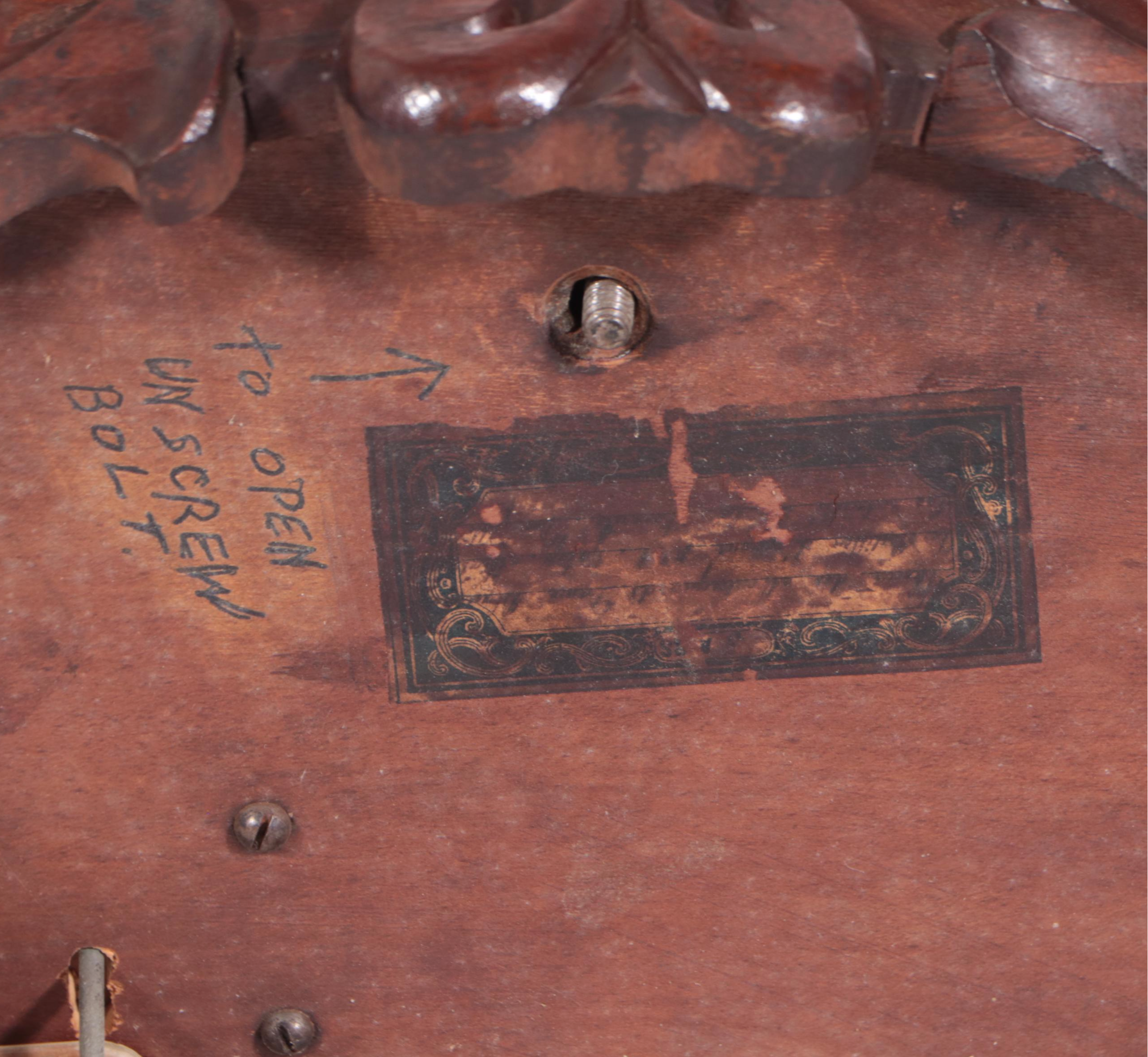 Black Forest Carved Walnut and Penwork Musical Hall Chair, Late 19th Century