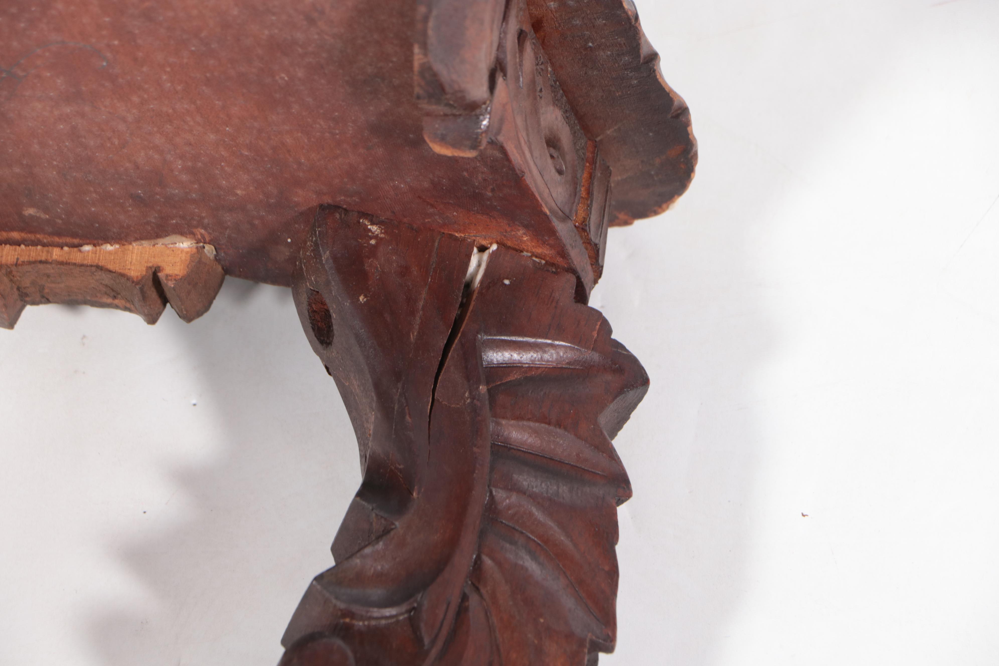 Black Forest Carved Walnut and Penwork Musical Hall Chair, Late 19th Century