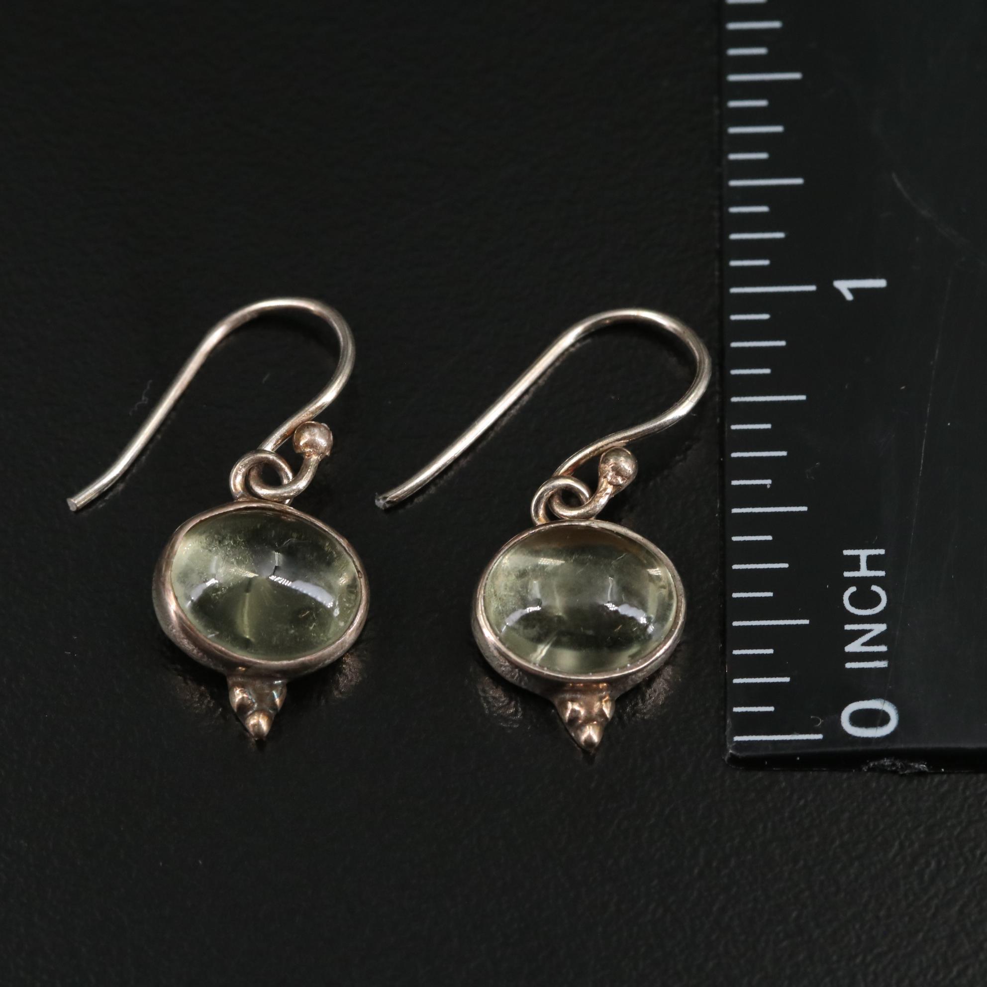 Sterling Citrine Drop Earrings