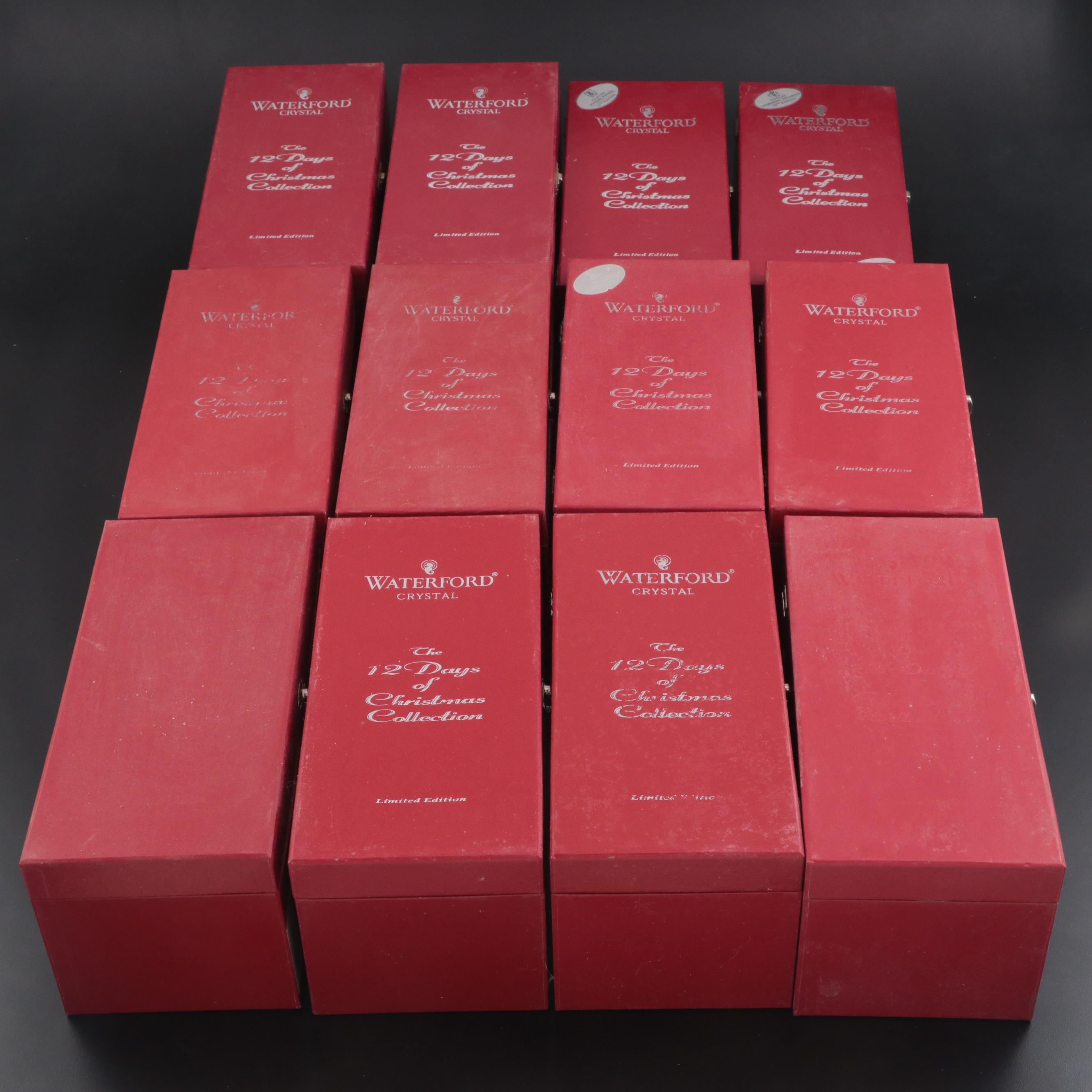 Waterford Twelve Days of Christmas Collection Crystal Champagne Flutes