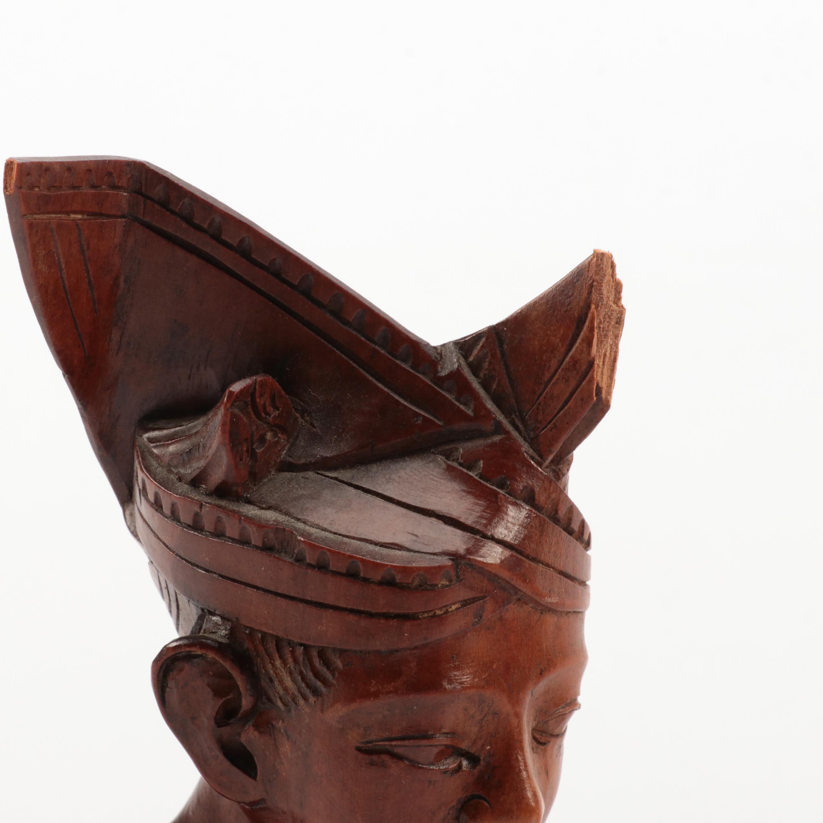 Asian, Israeli, African Hand-Carved Wood Figures Including Water Buffalo, Sage