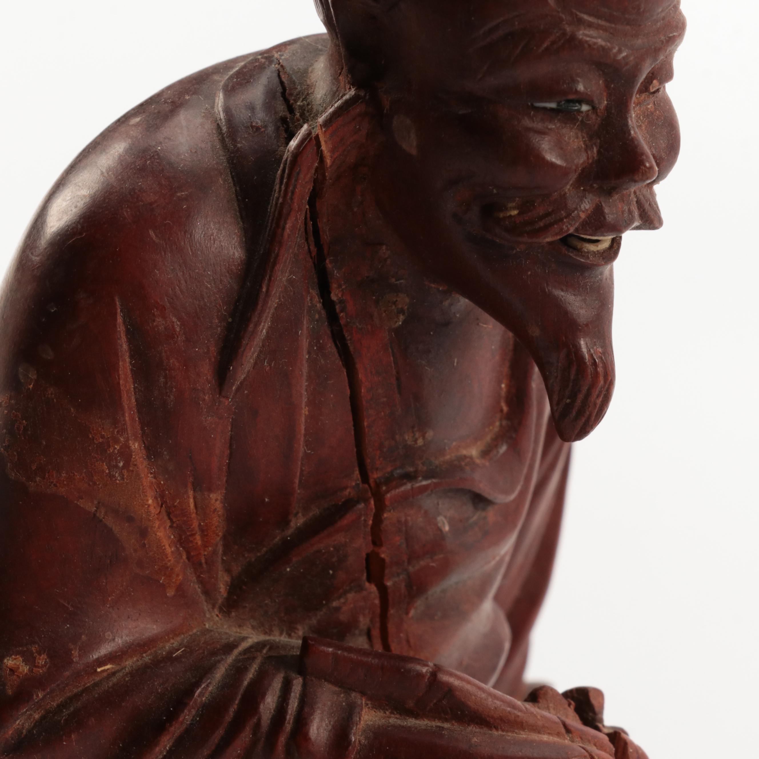 Asian, Israeli, African Hand-Carved Wood Figures Including Water Buffalo, Sage