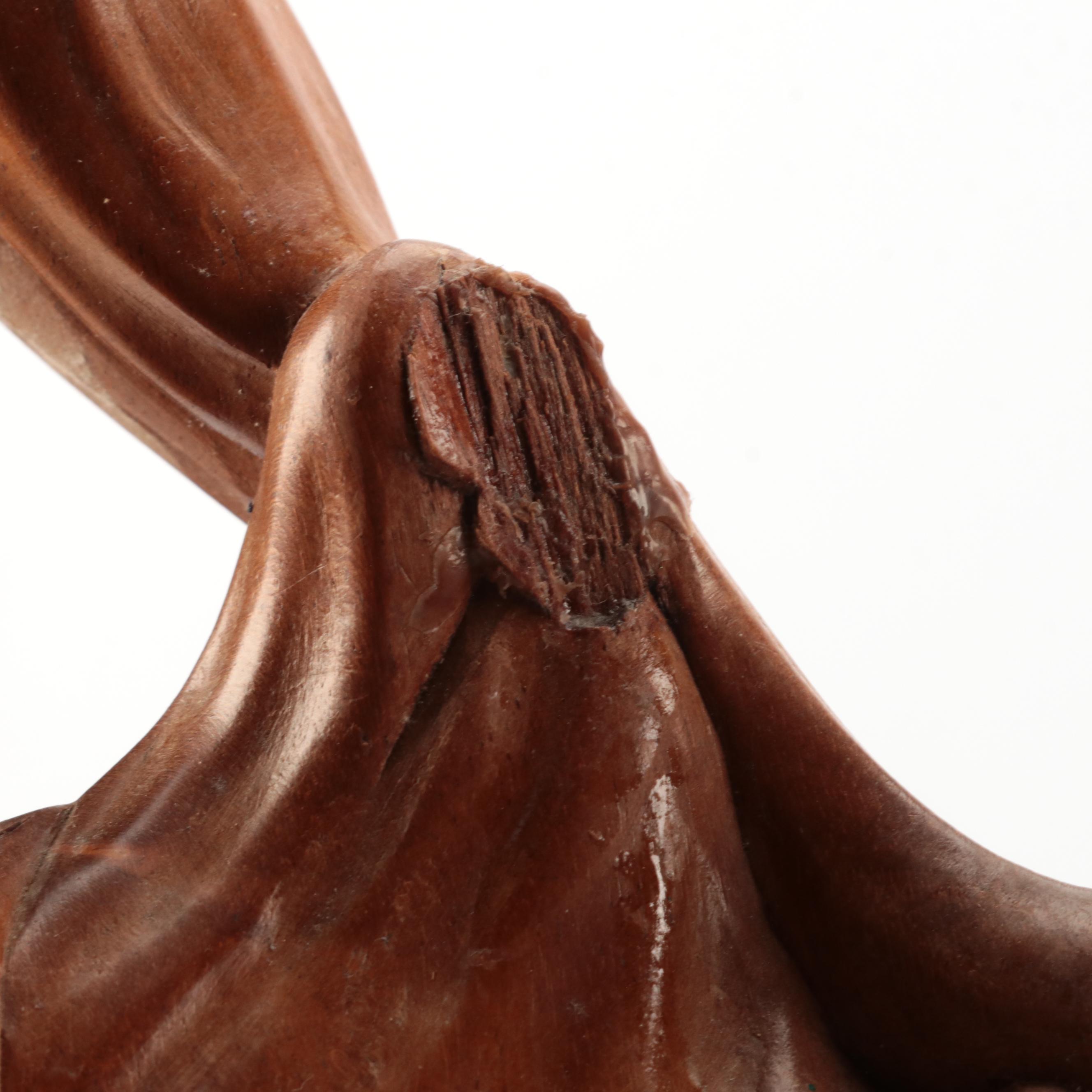 Asian, Israeli, African Hand-Carved Wood Figures Including Water Buffalo, Sage