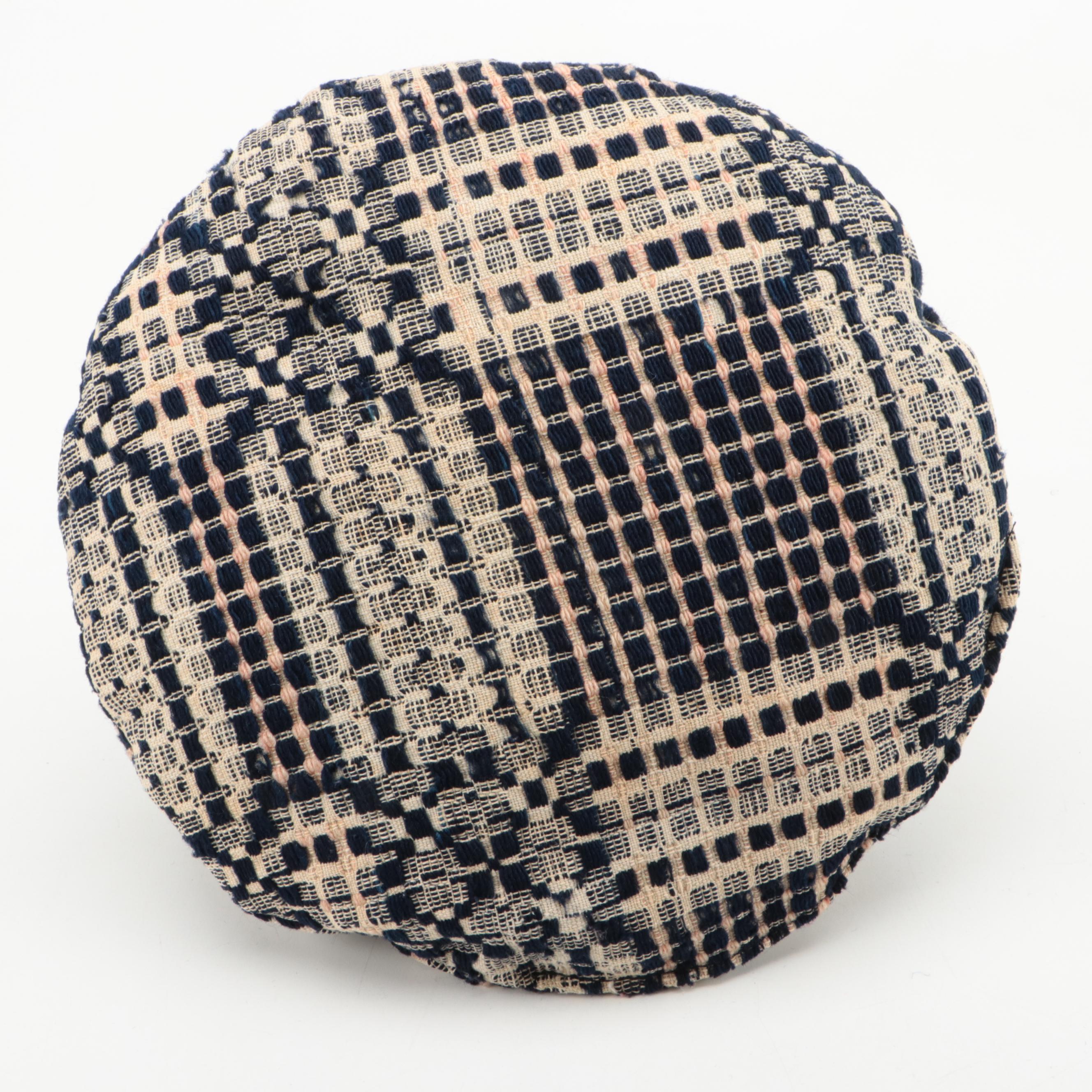 Sferra Basket Weave Cotton Throw Blanket with Needlepoint and More Pillows