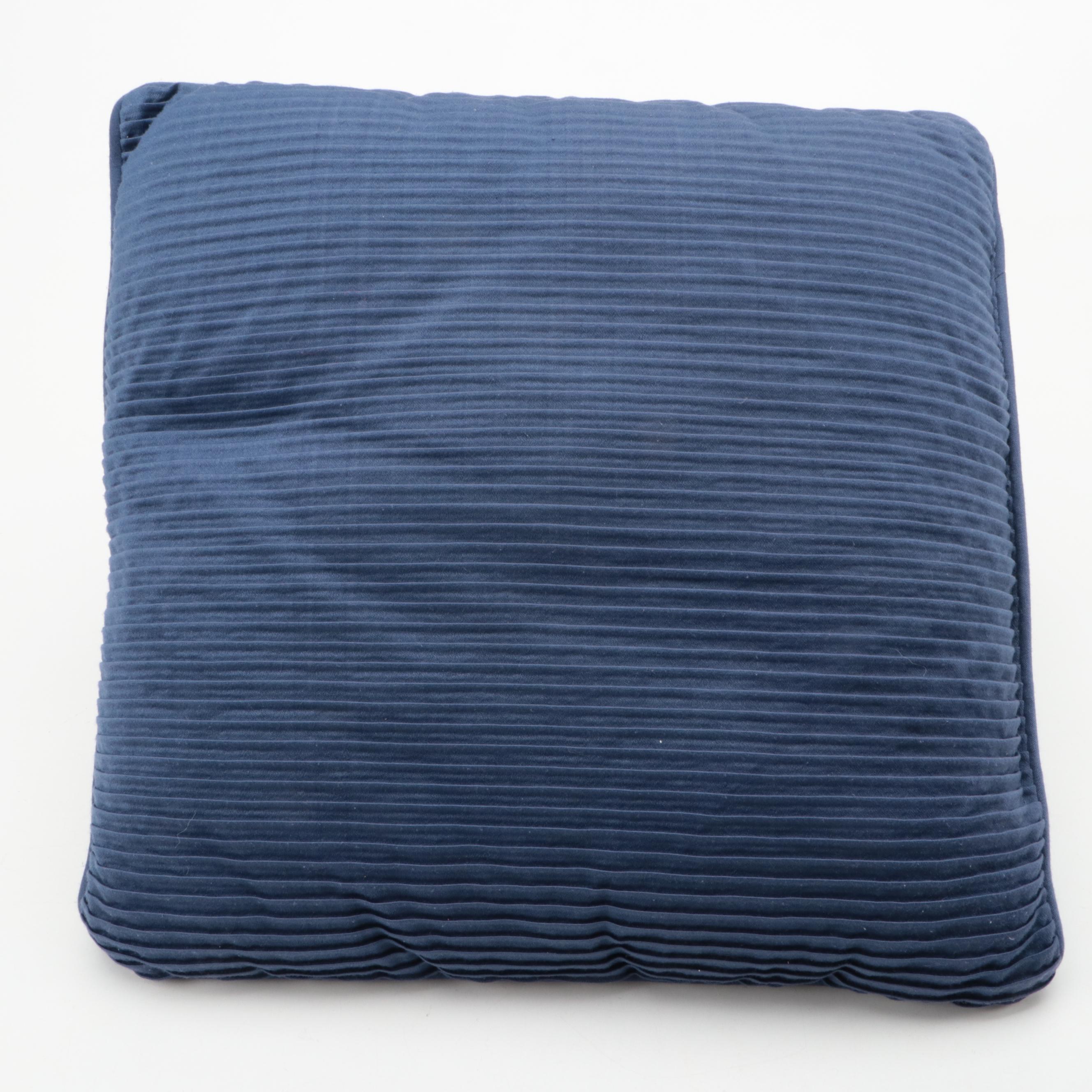 Sferra Basket Weave Cotton Throw Blanket with Needlepoint and More Pillows