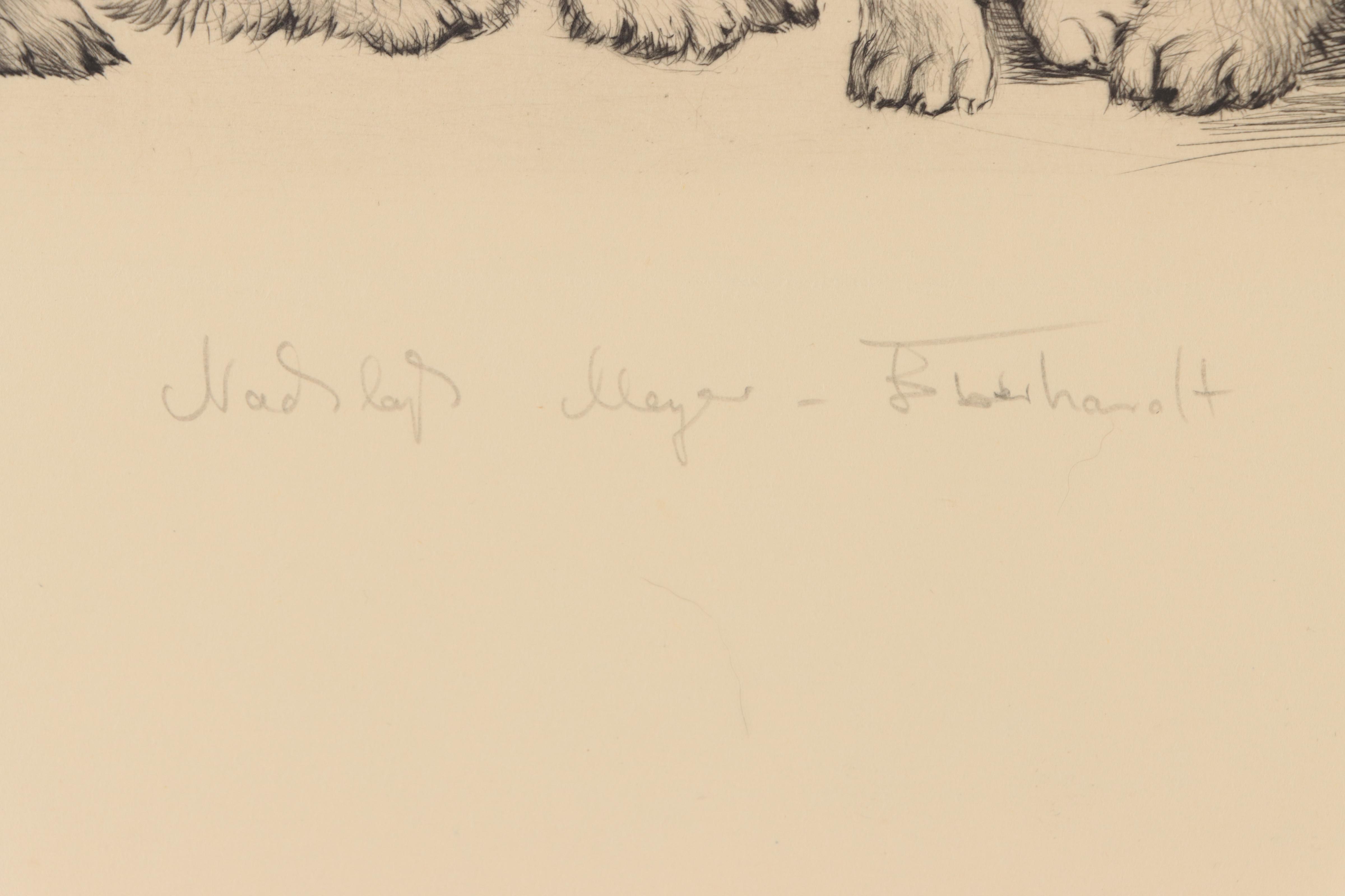 Engraving of Puppy Dogs, Mid to Late 20th Century