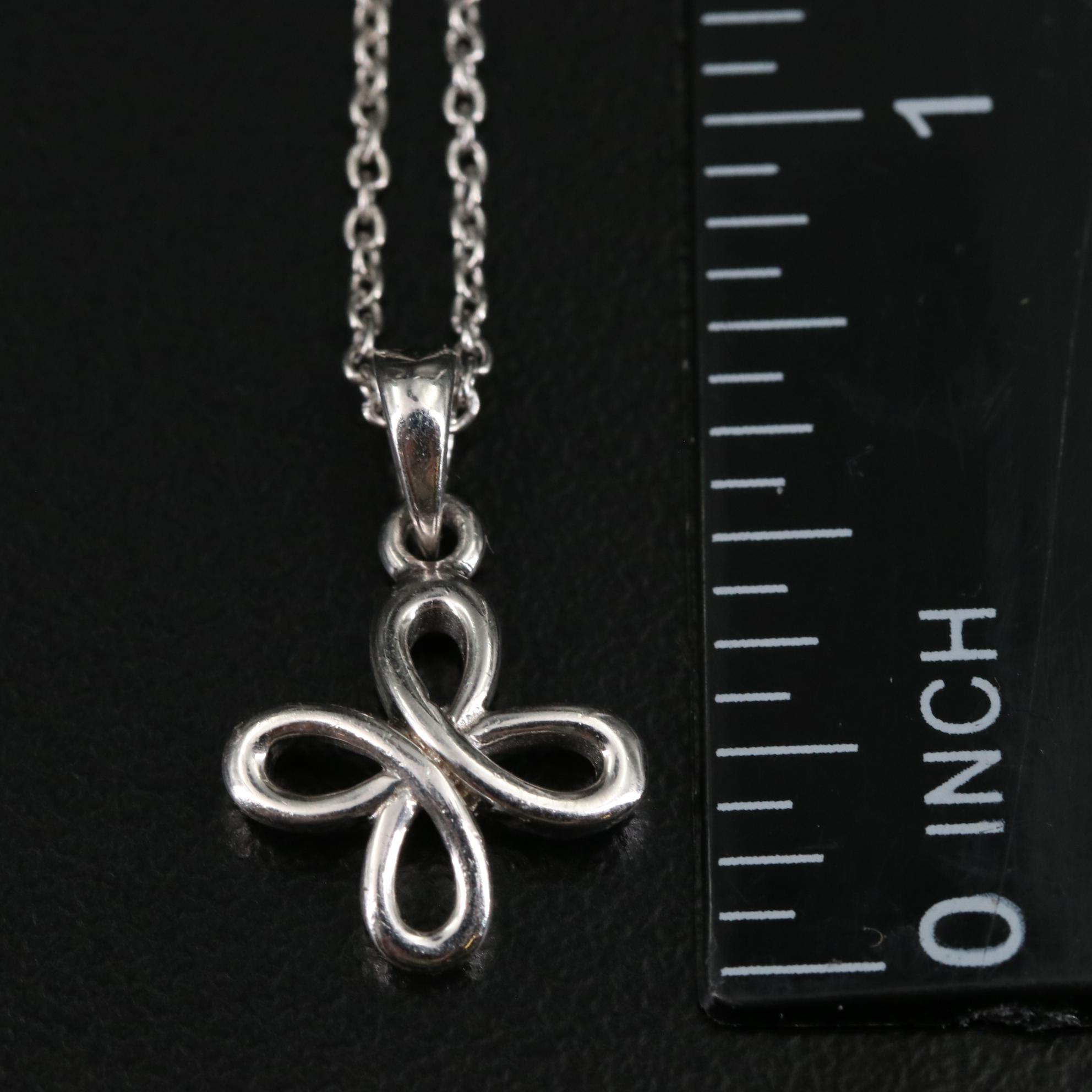Sterling Butterfly Pendant Necklace
