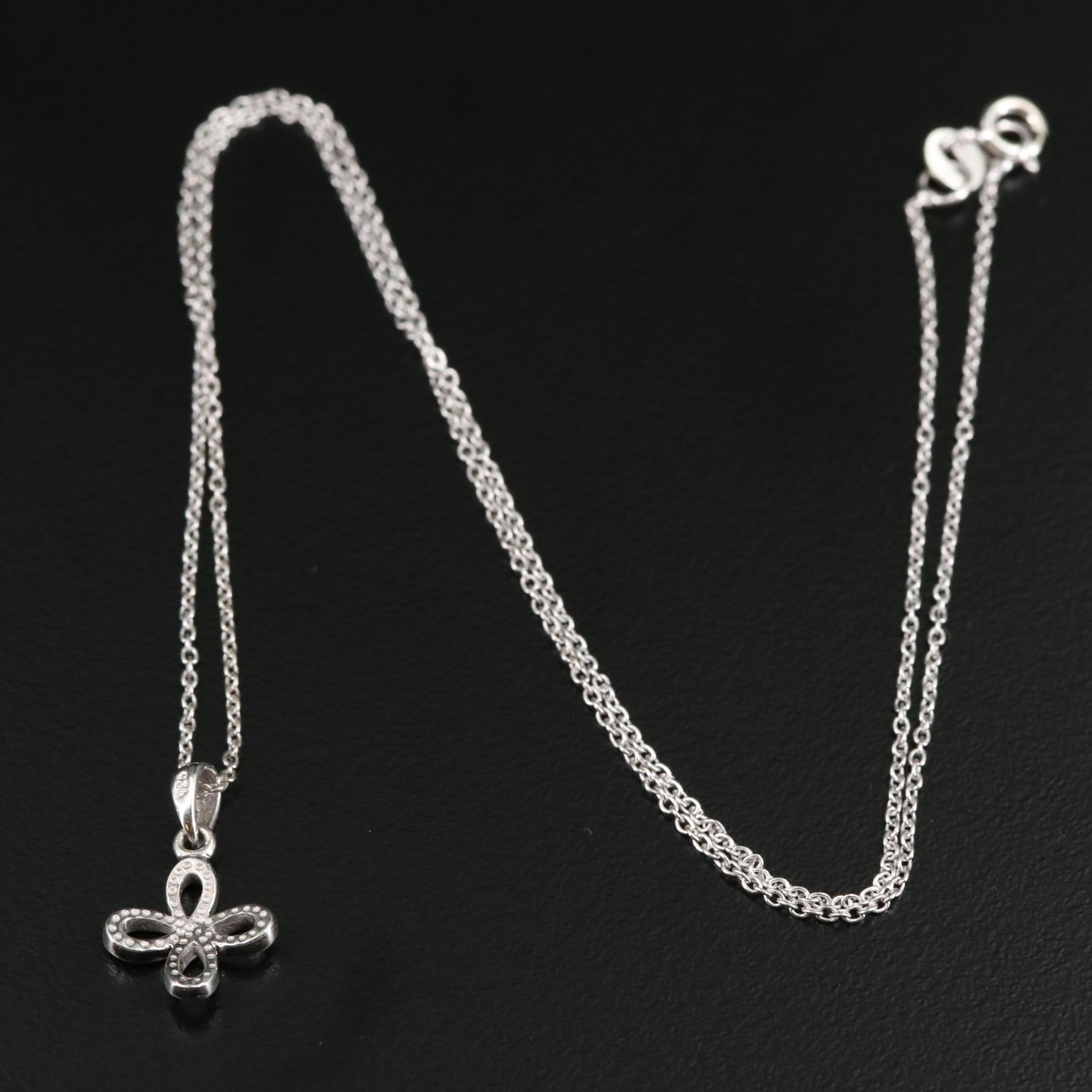 Sterling Butterfly Pendant Necklace