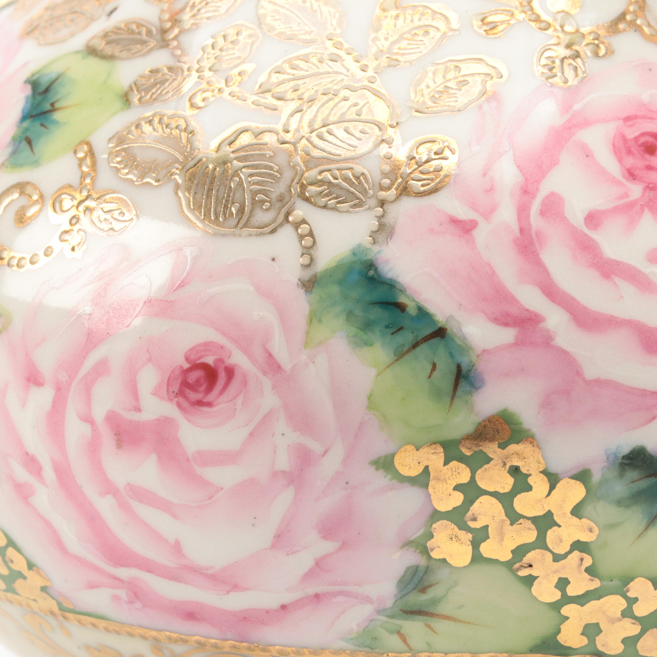 Nippon Double Handled Porcelain Vase