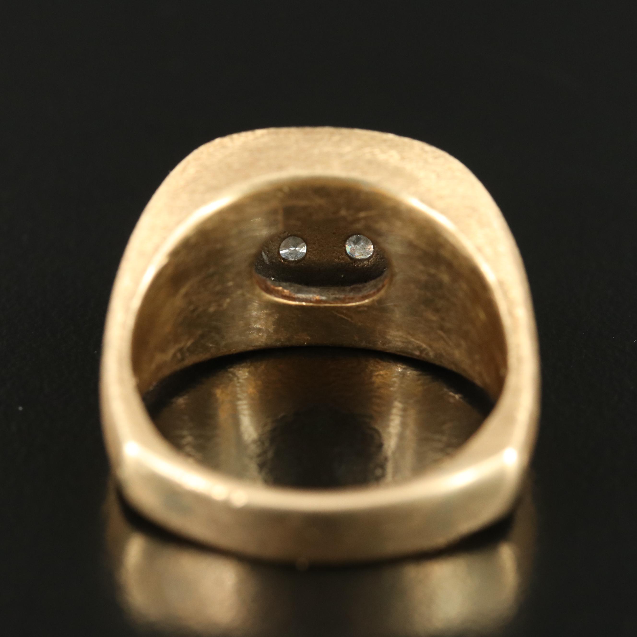 Vintage 14K 1.03 CTW Diamond Cluster Ring with Florentine Finish