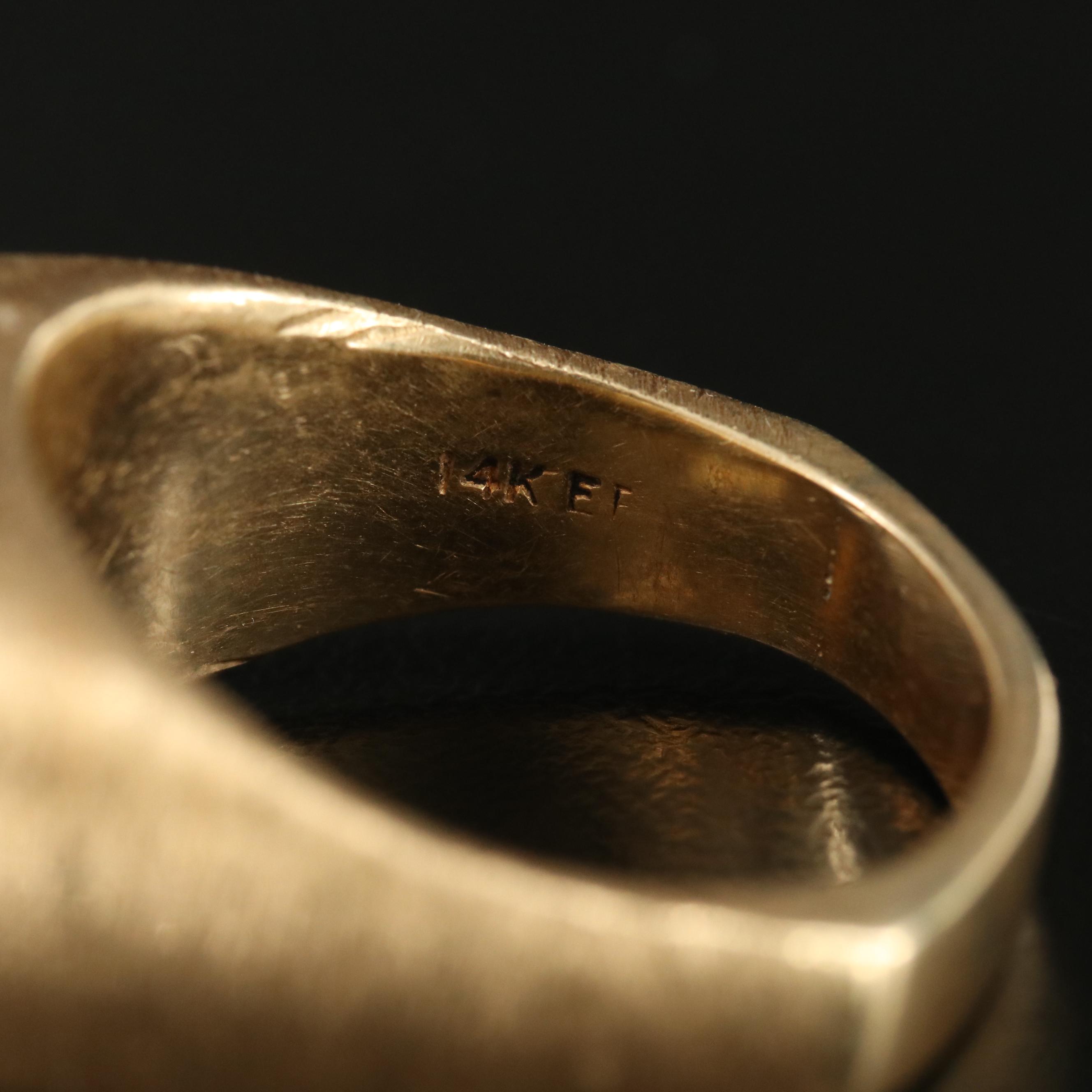 Vintage 14K 1.03 CTW Diamond Cluster Ring with Florentine Finish