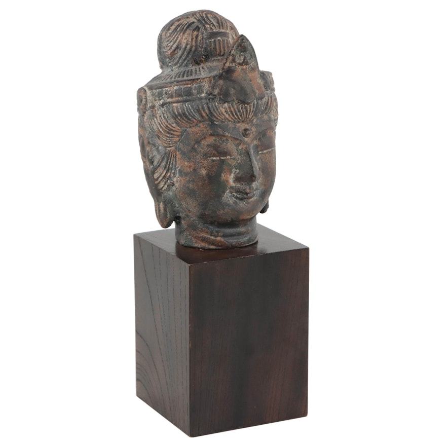 Guanyin Metal Bust Sculpture