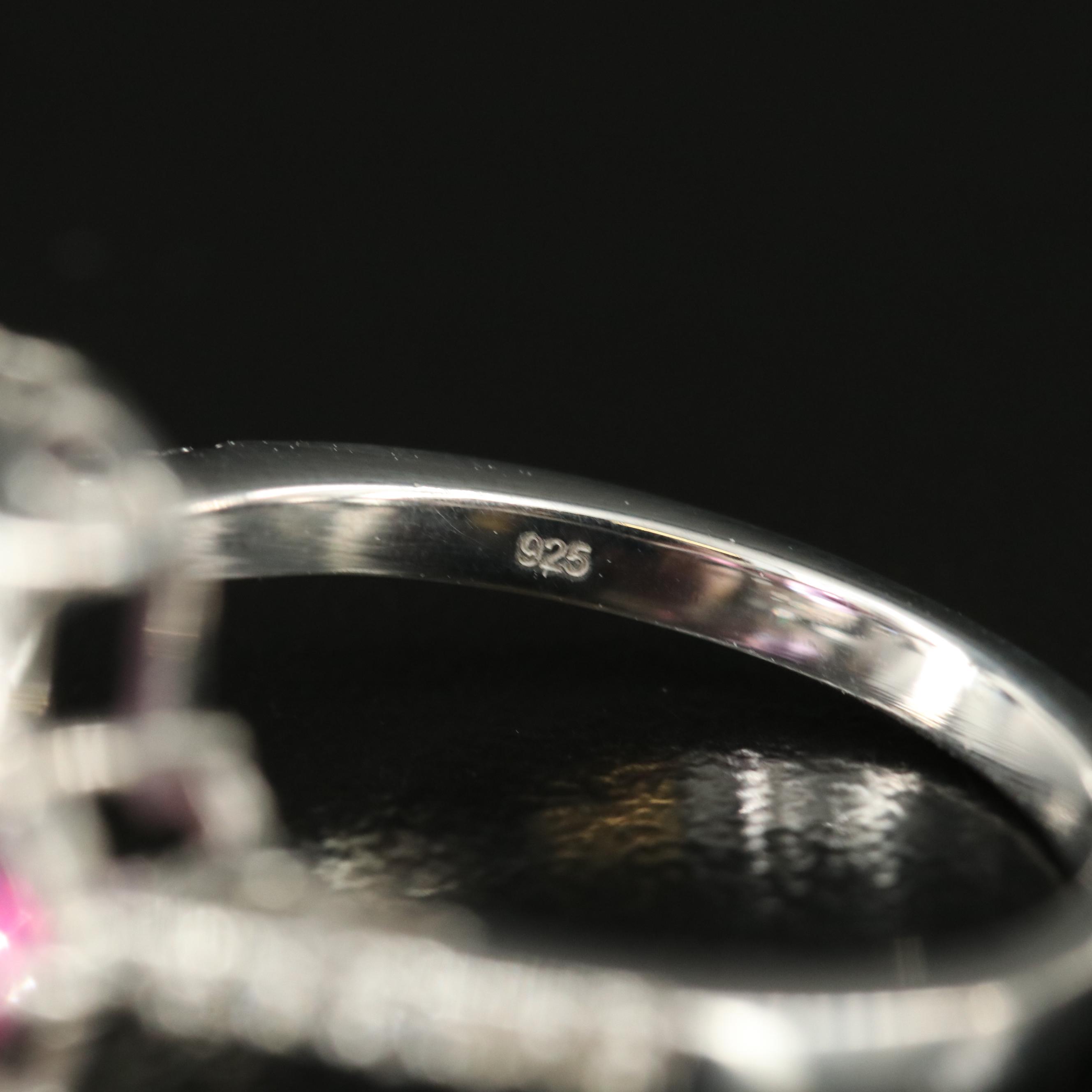 Sterling Amethyst, Rhodolite Garnet and Sapphire Ring