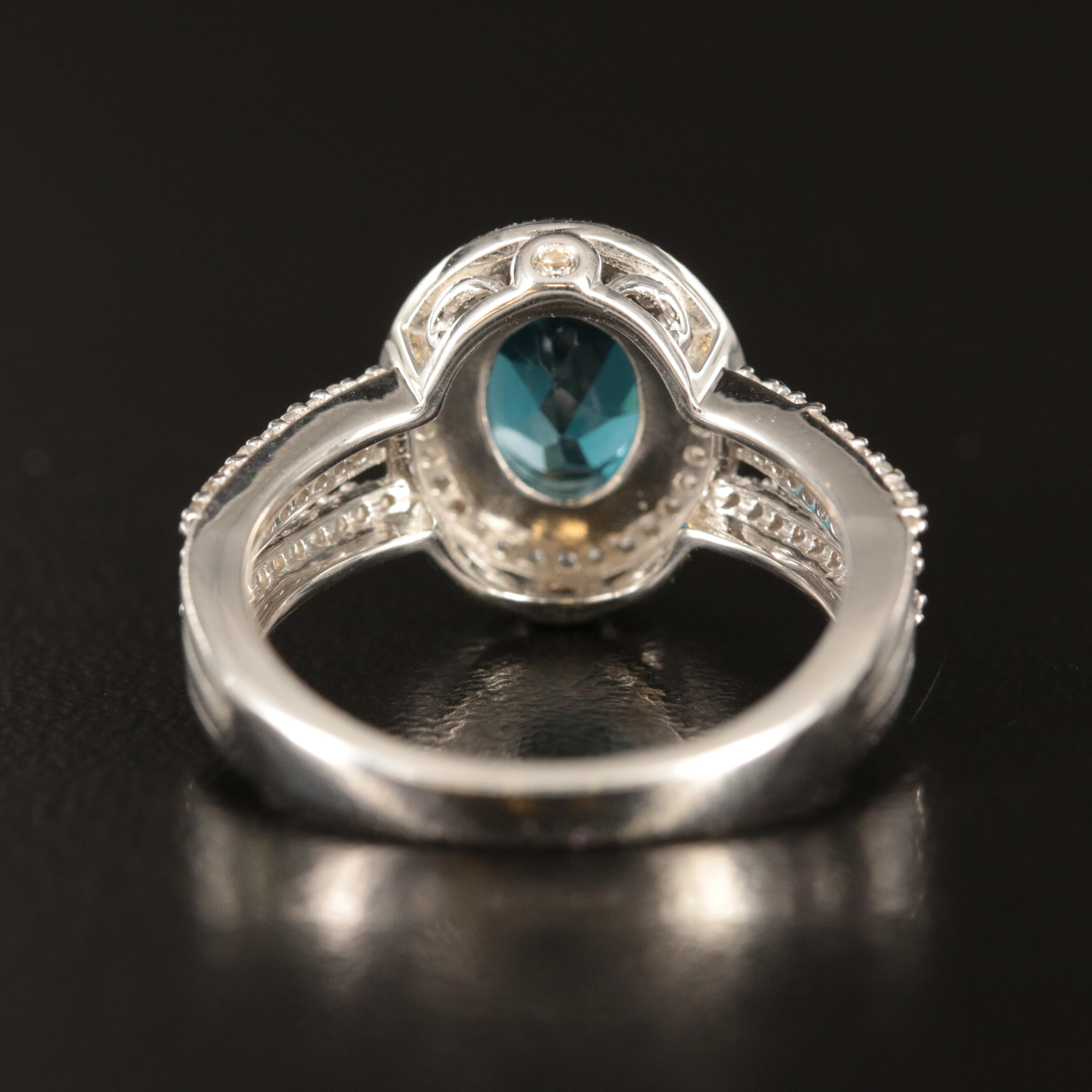 Sterling Topaz and Sapphire Ring