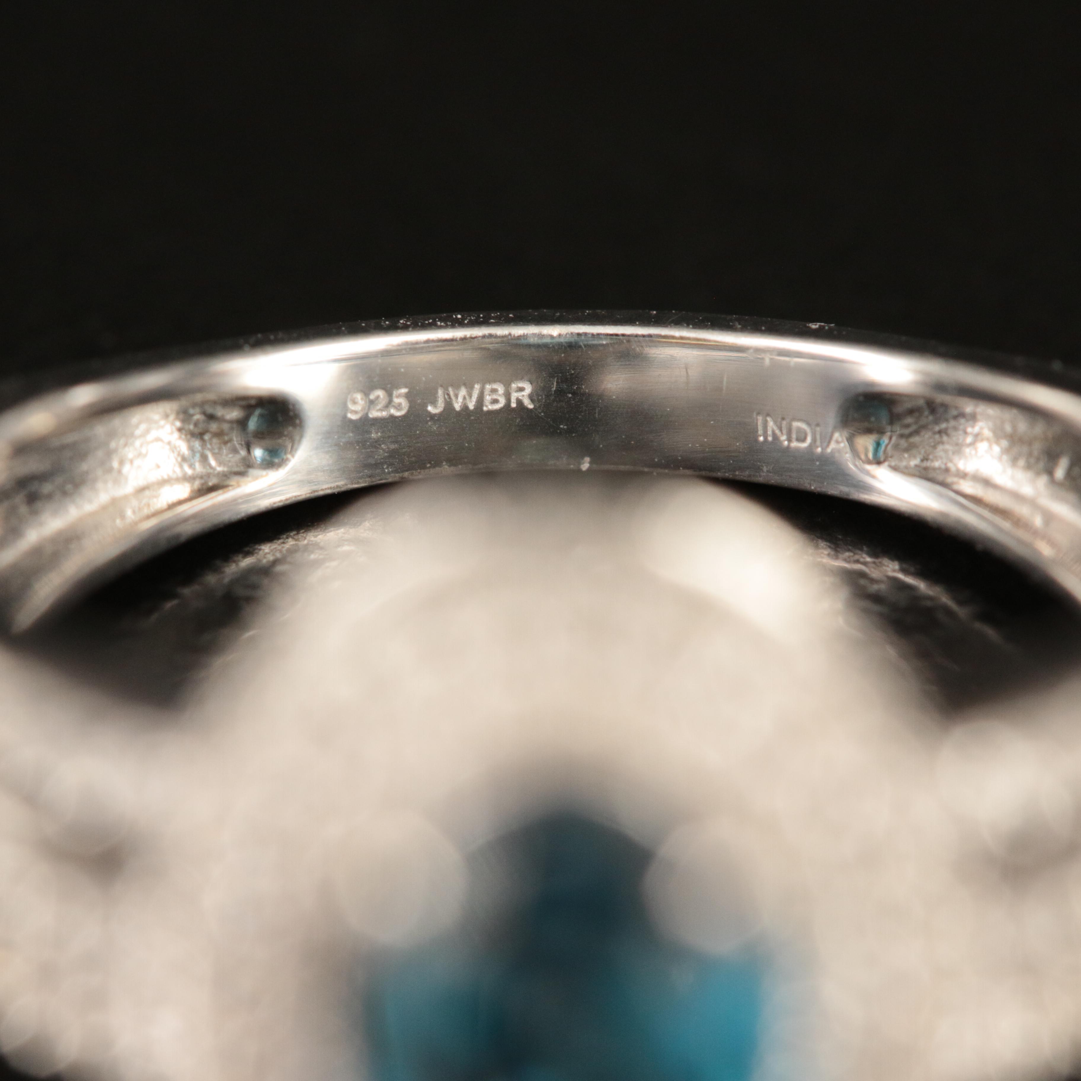 Sterling Topaz and Sapphire Ring