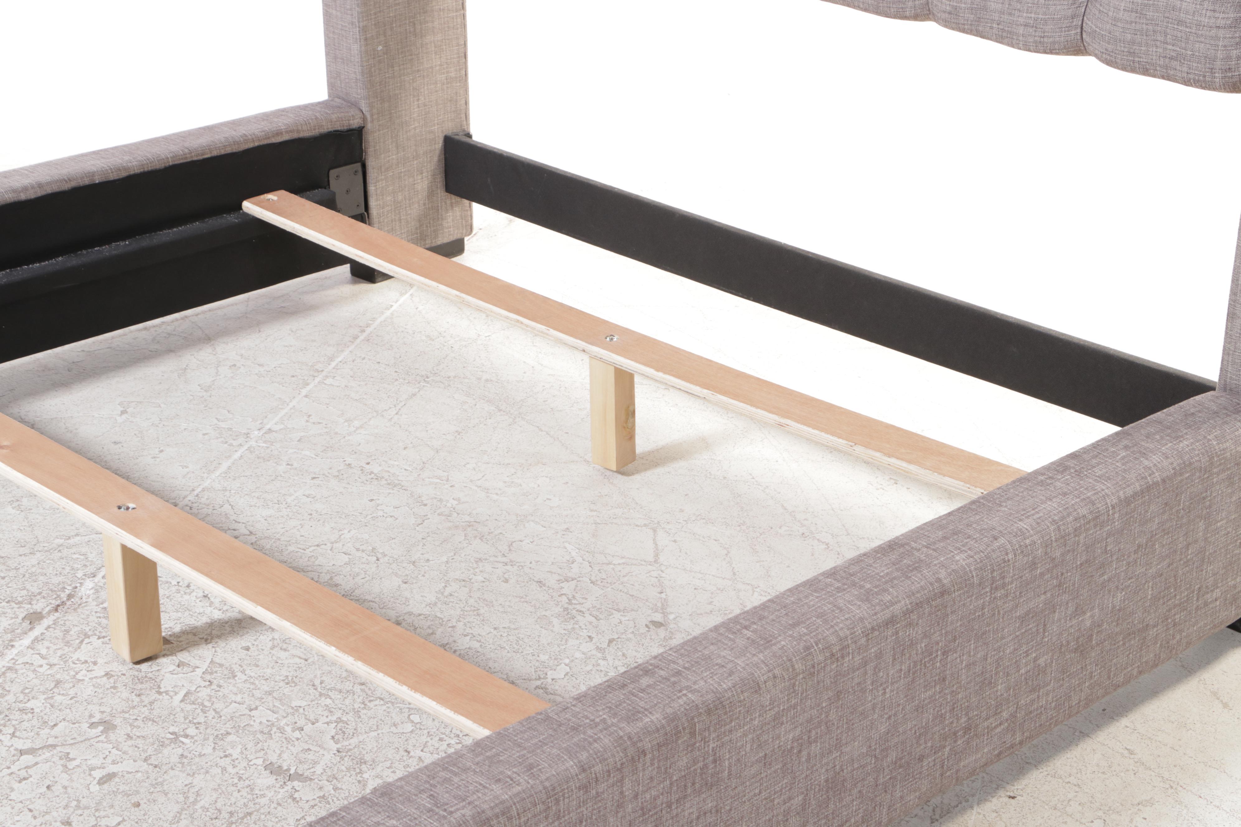 Ashley Furniture Upholstered and Buttoned-Down Queen Size Bed Frame