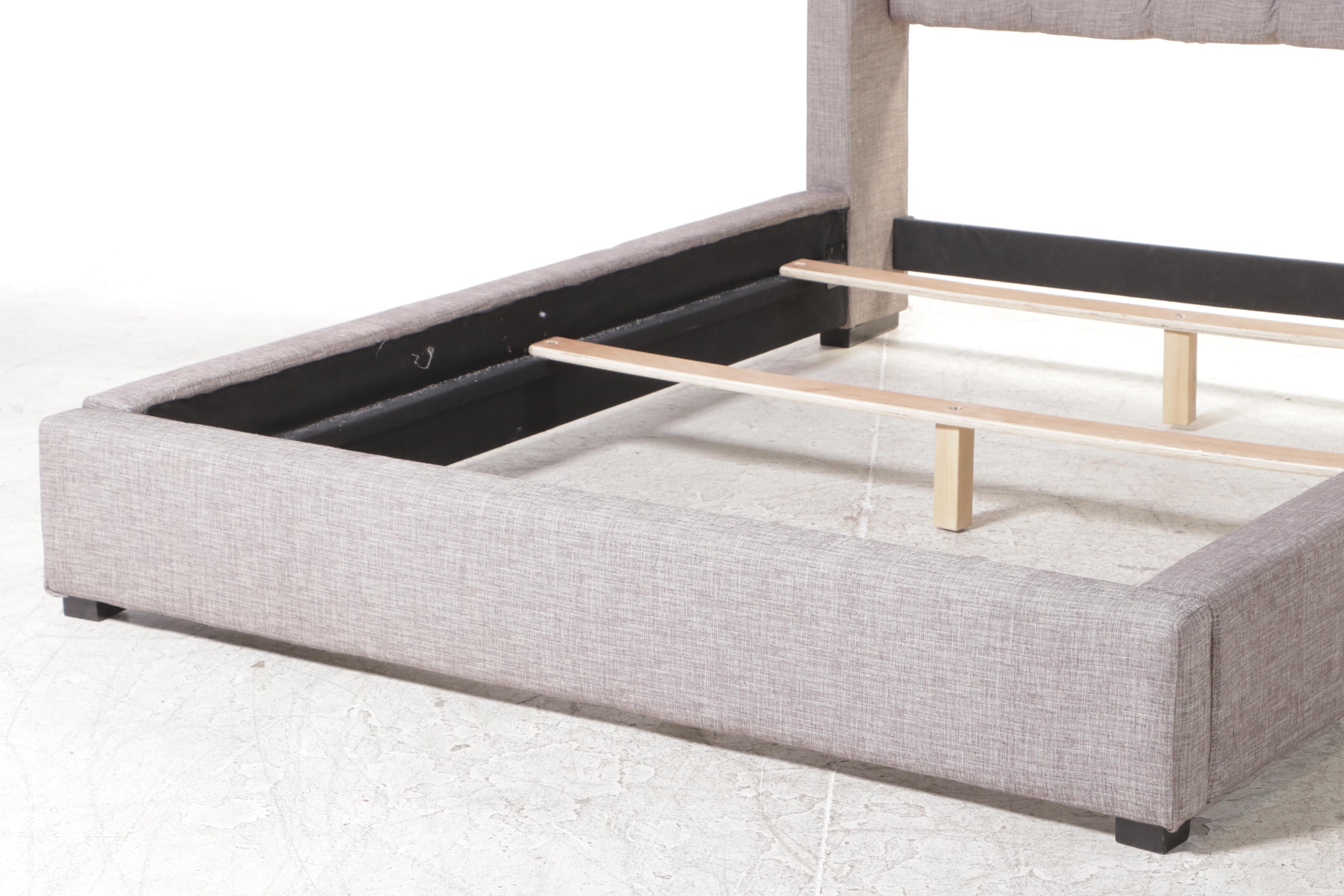 Ashley Furniture Upholstered and Buttoned-Down Queen Size Bed Frame