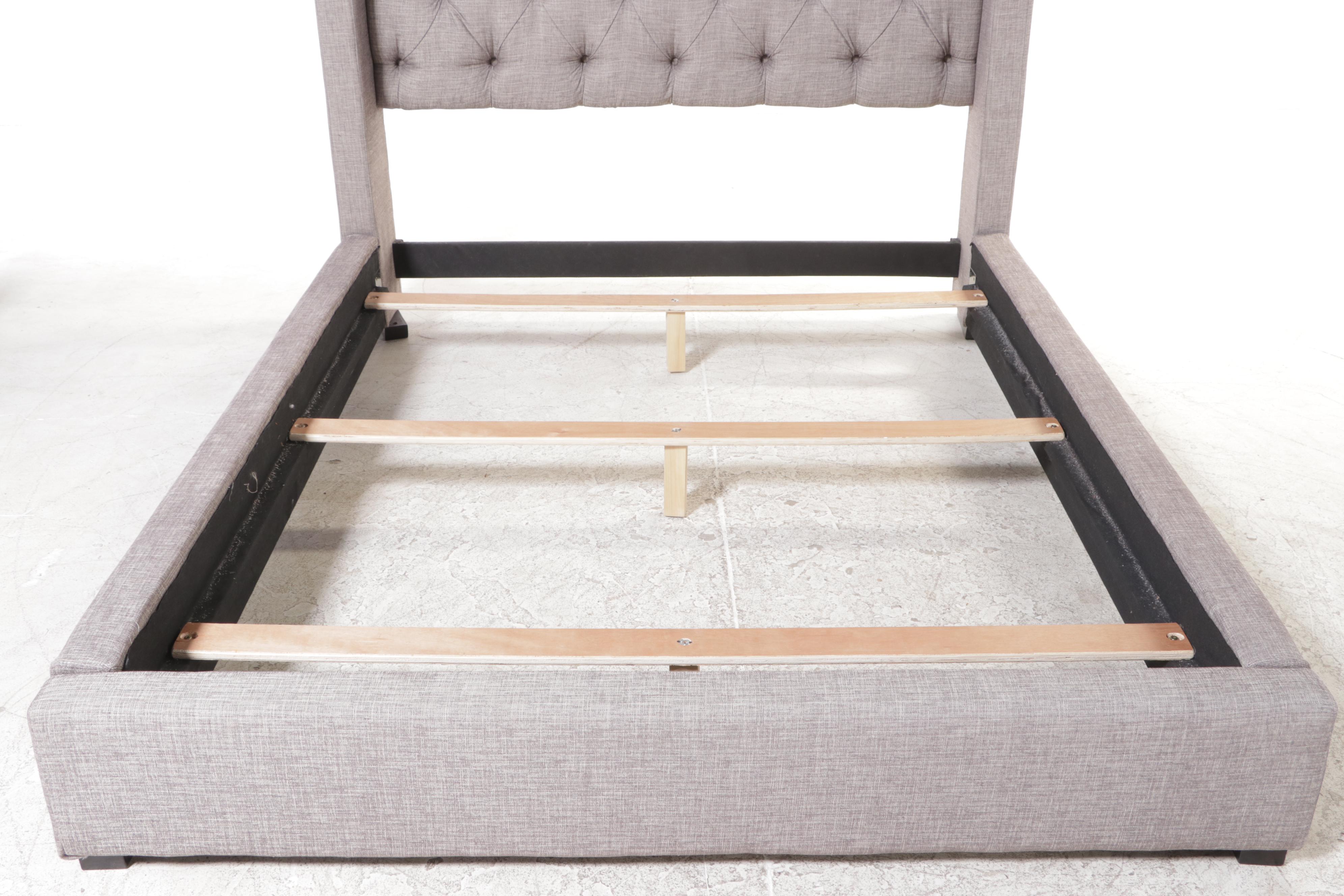 Ashley Furniture Upholstered and Buttoned-Down Queen Size Bed Frame