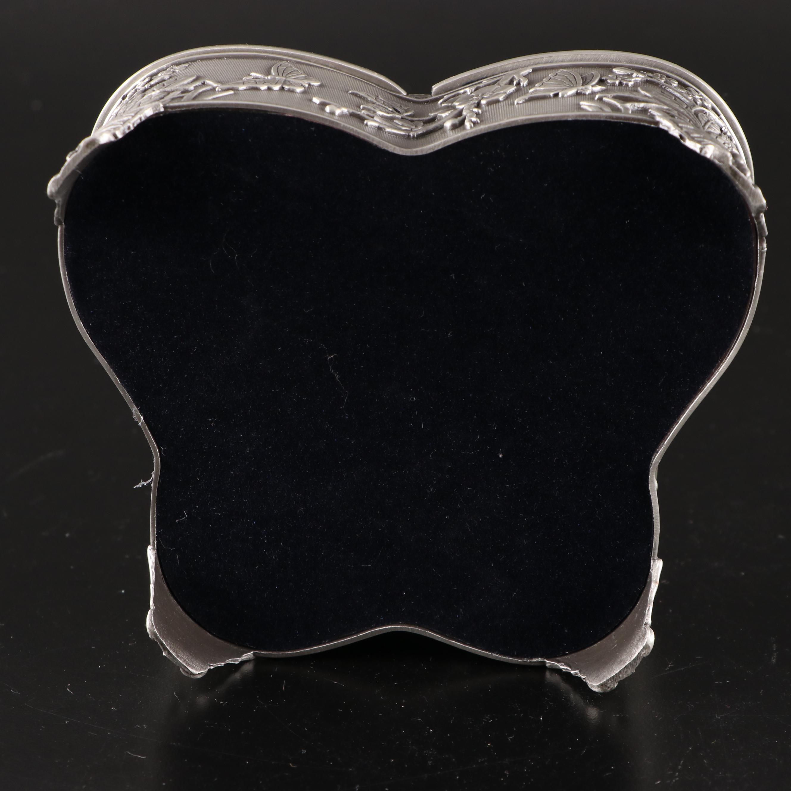 Contemporary Pewter and Silver Finish Jewelry and Vanity Box Collection