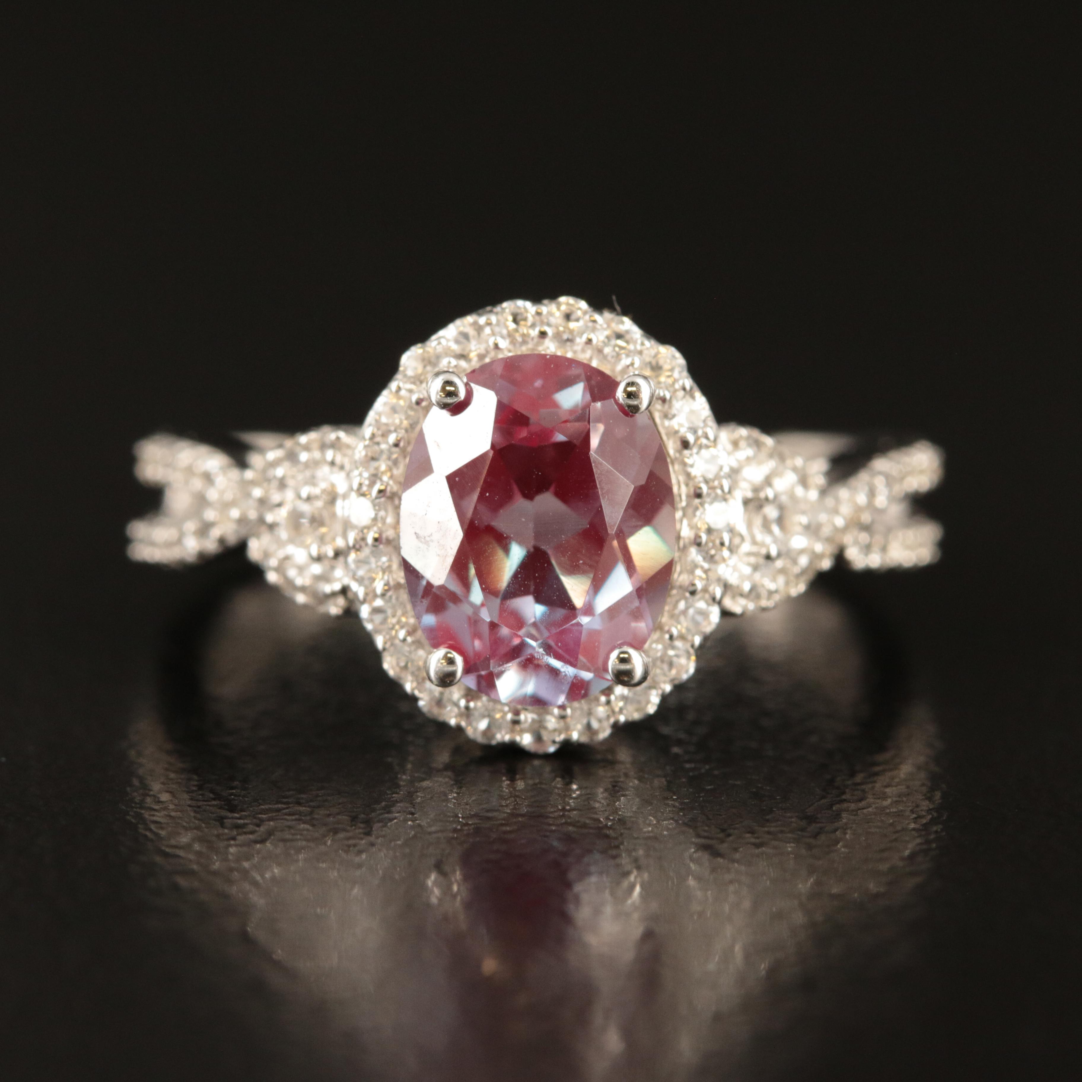 Sterling Sapphire and White Sapphire Ring