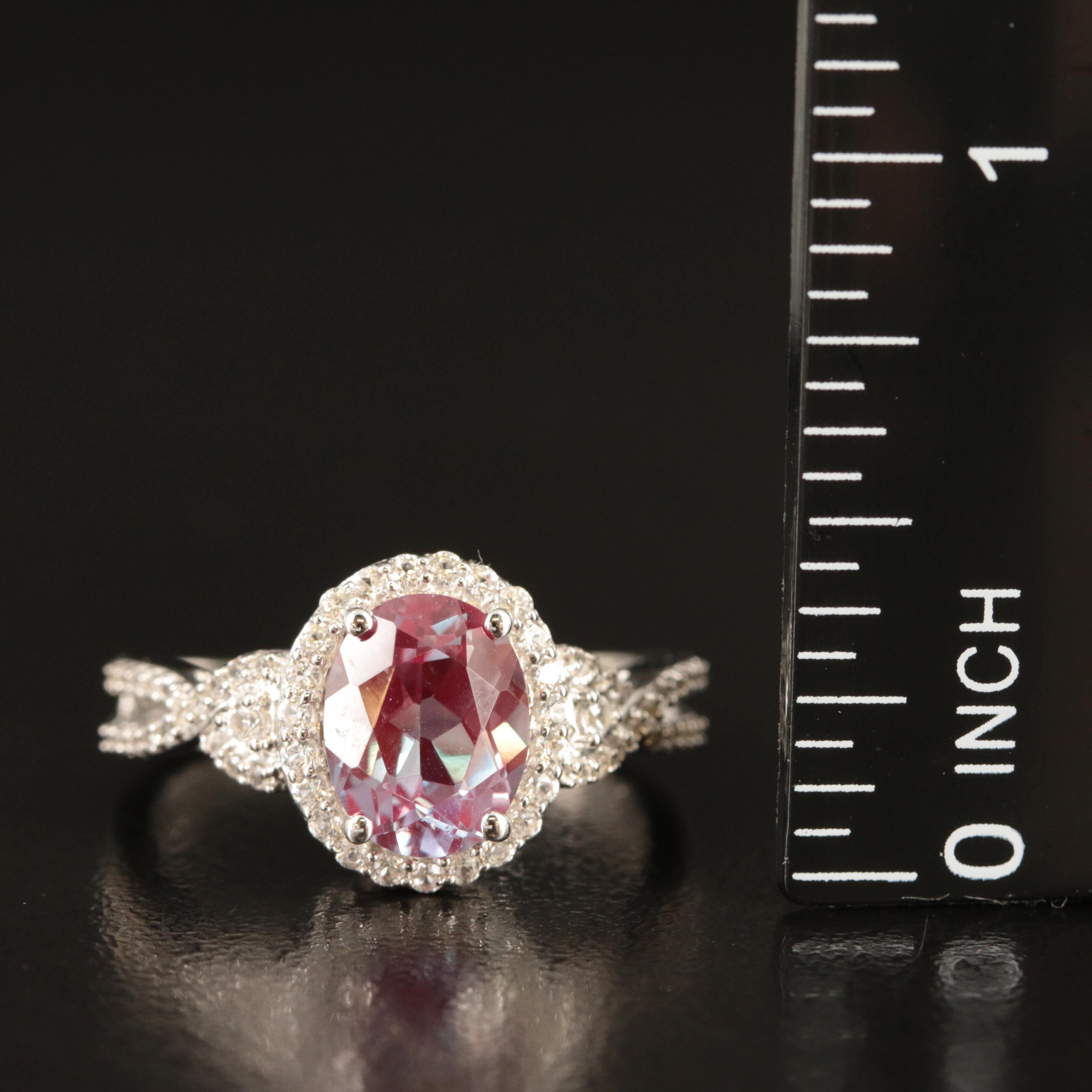 Sterling Sapphire and White Sapphire Ring