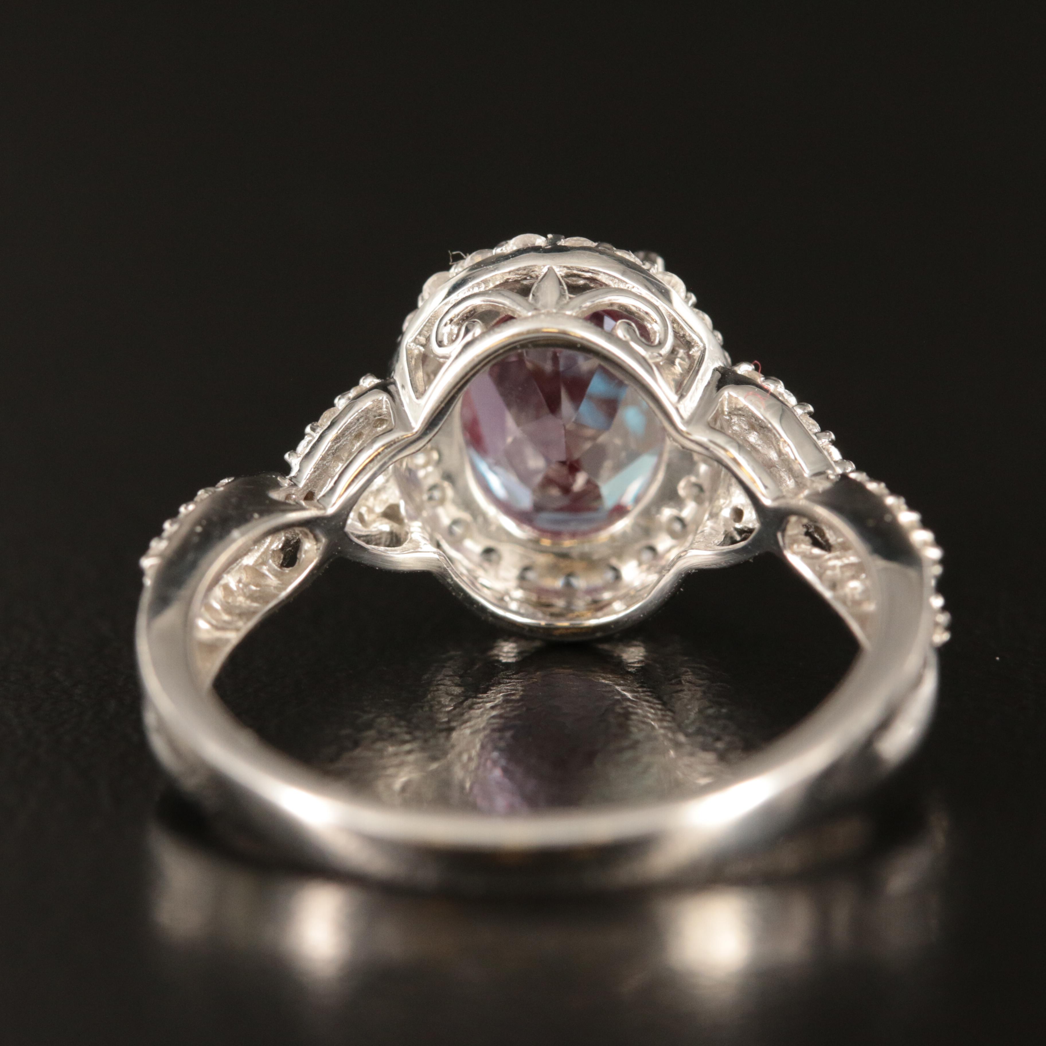Sterling Sapphire and White Sapphire Ring