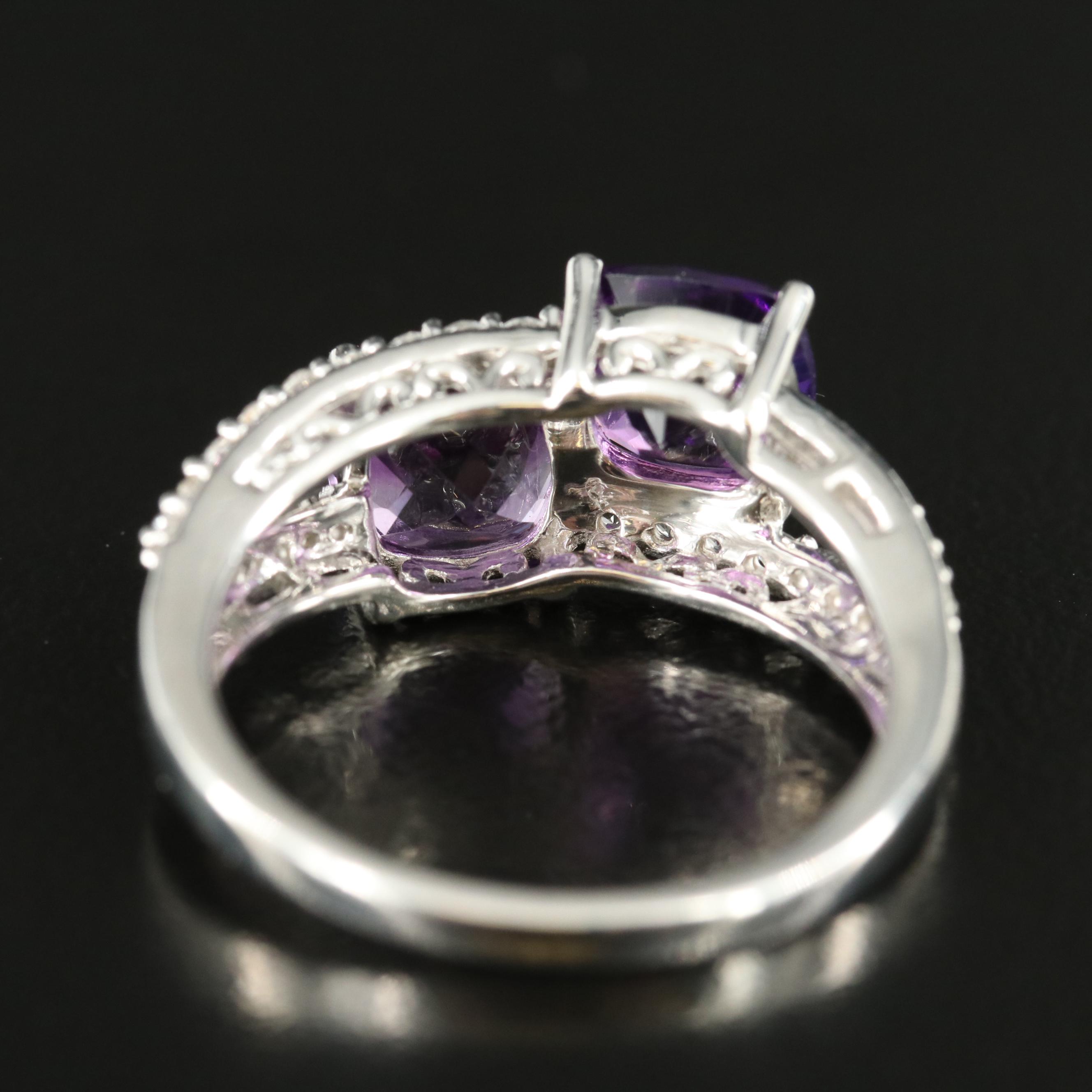 Sterling Amethyst and Sapphire Ring