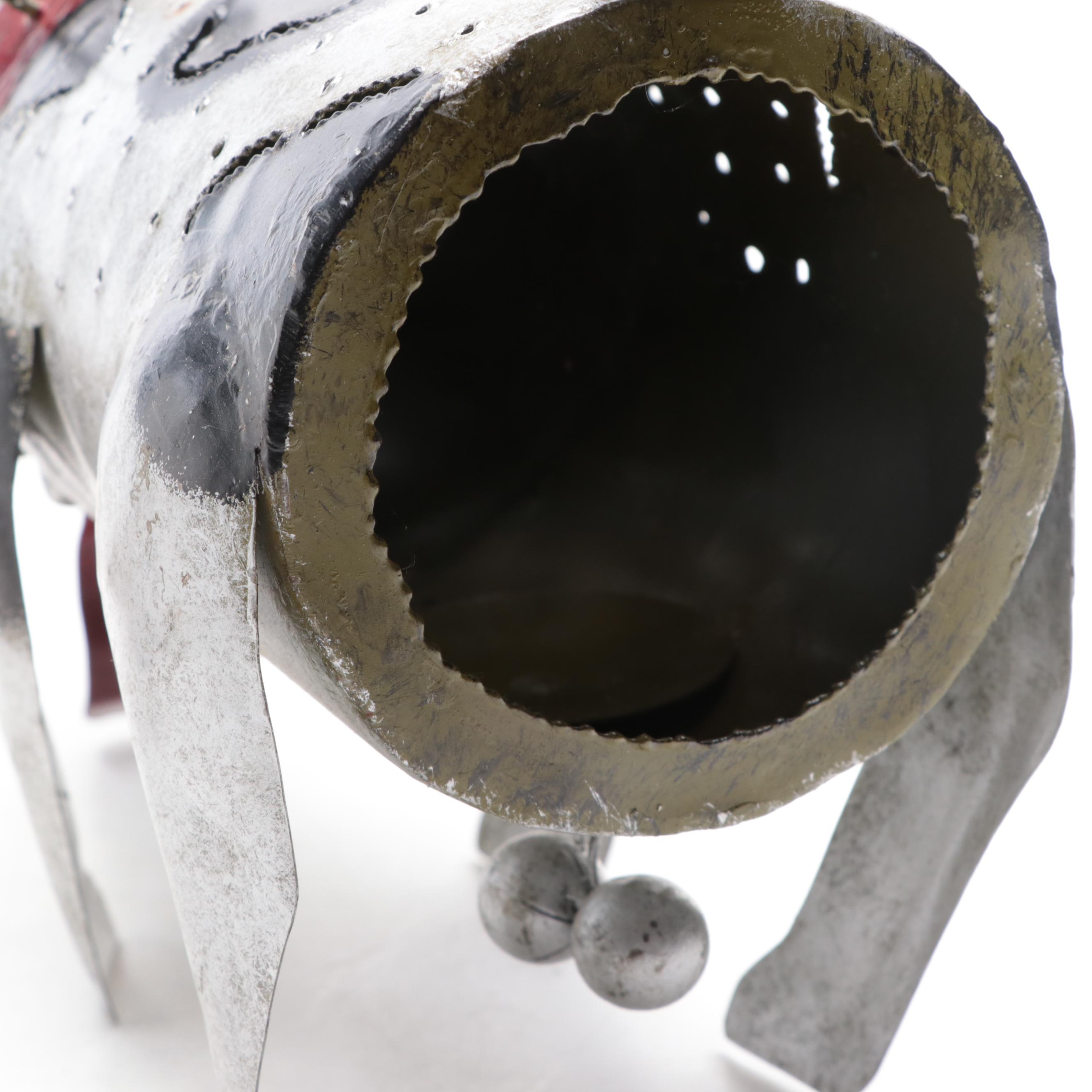 Sheet Metal "Spike the Dog" Tealight Candle Holder Garden Sculpture