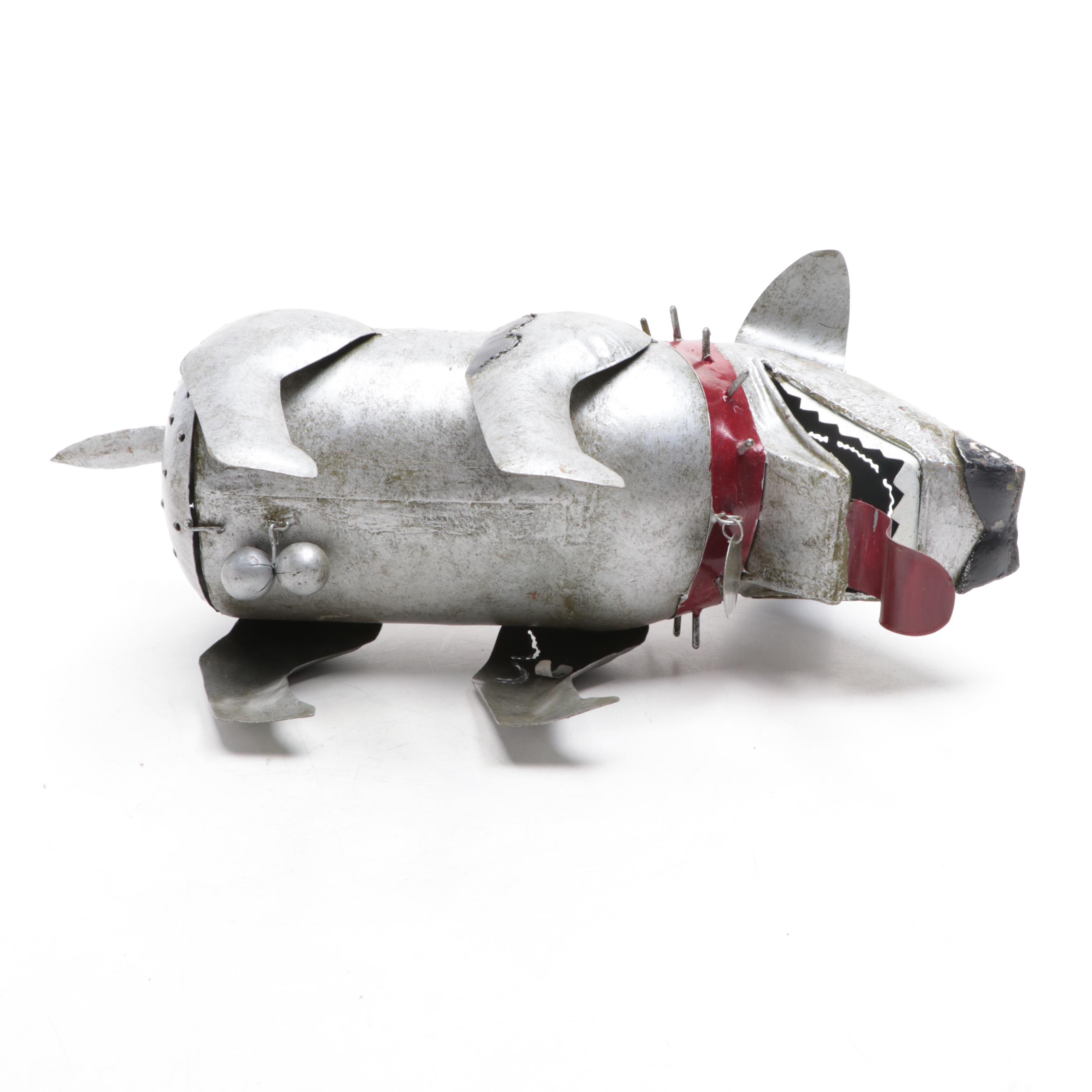 Sheet Metal "Spike the Dog" Tealight Candle Holder Garden Sculpture