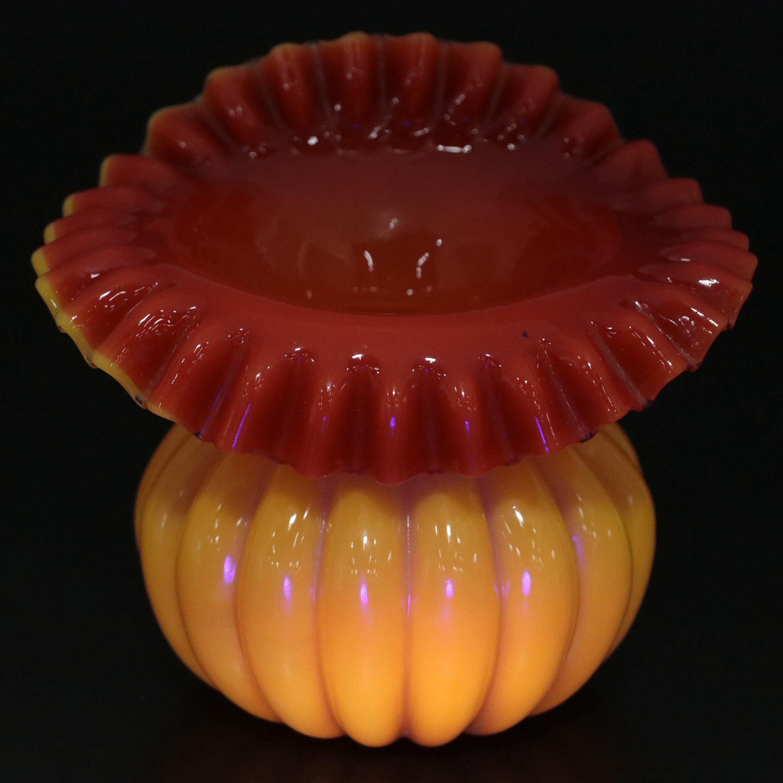 Hand-Blown Glass Jack-In-The Pulpit and Ruffled Edge Vases