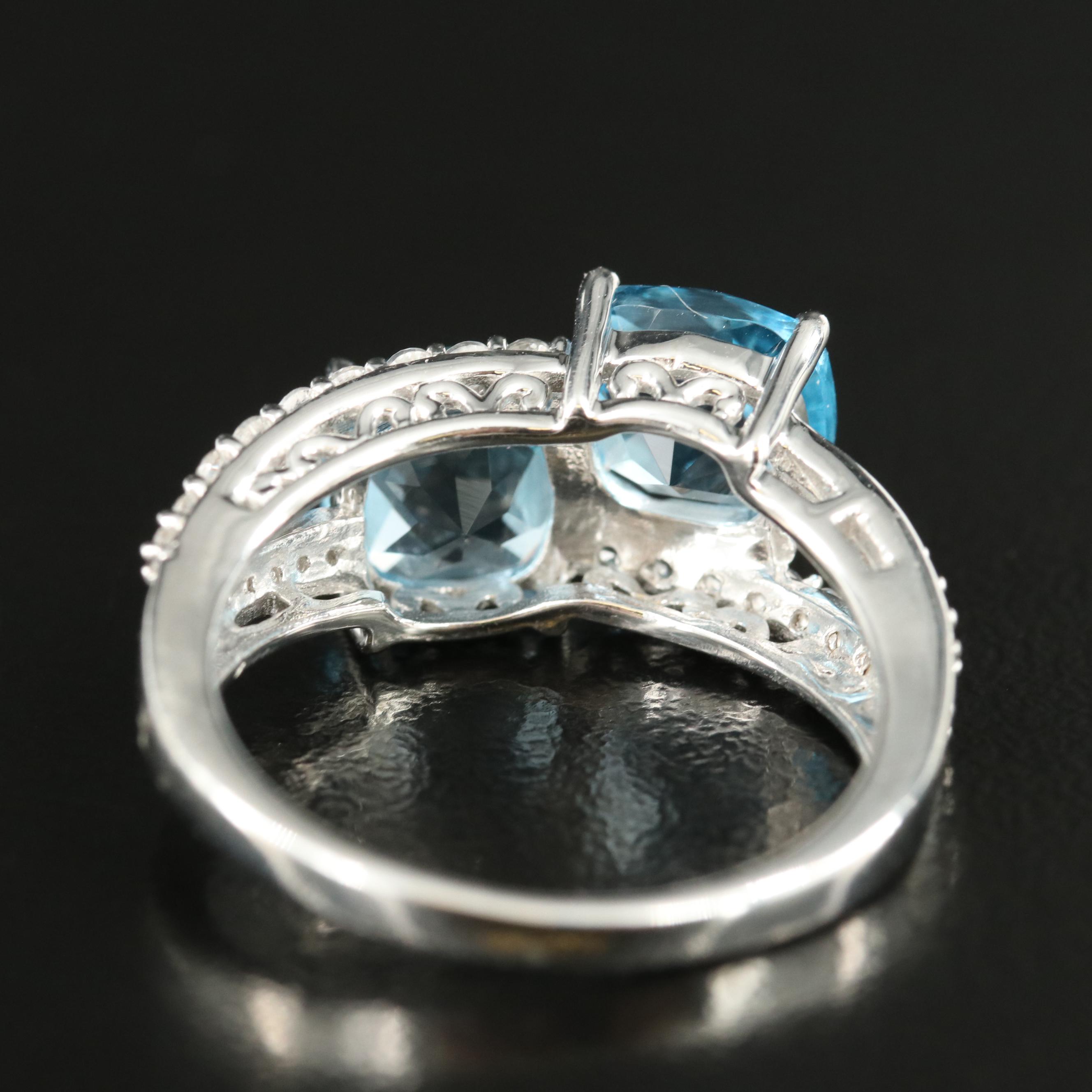 Sterling Topaz and Sapphire Ring