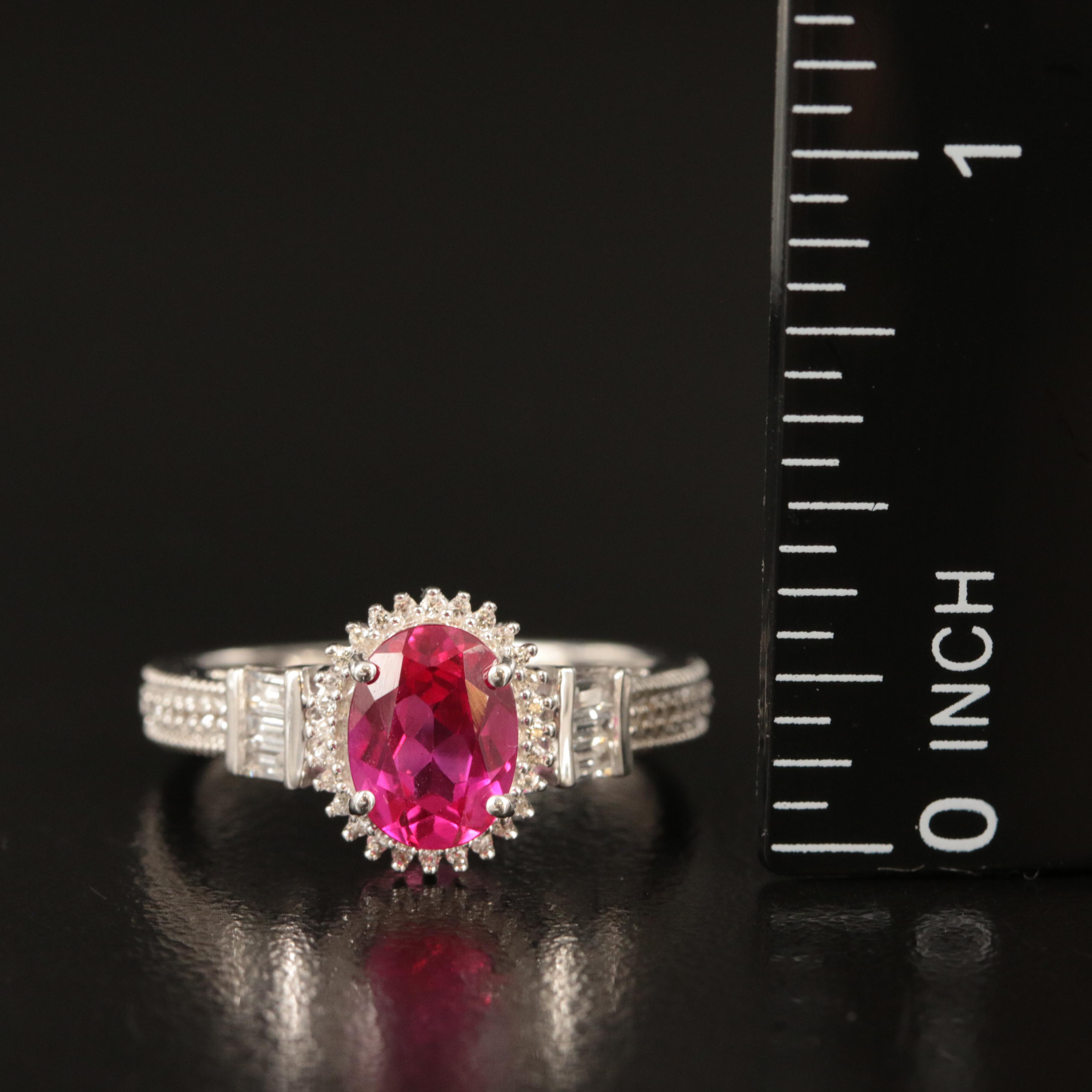Sterling Ruby and White Sapphire Ring