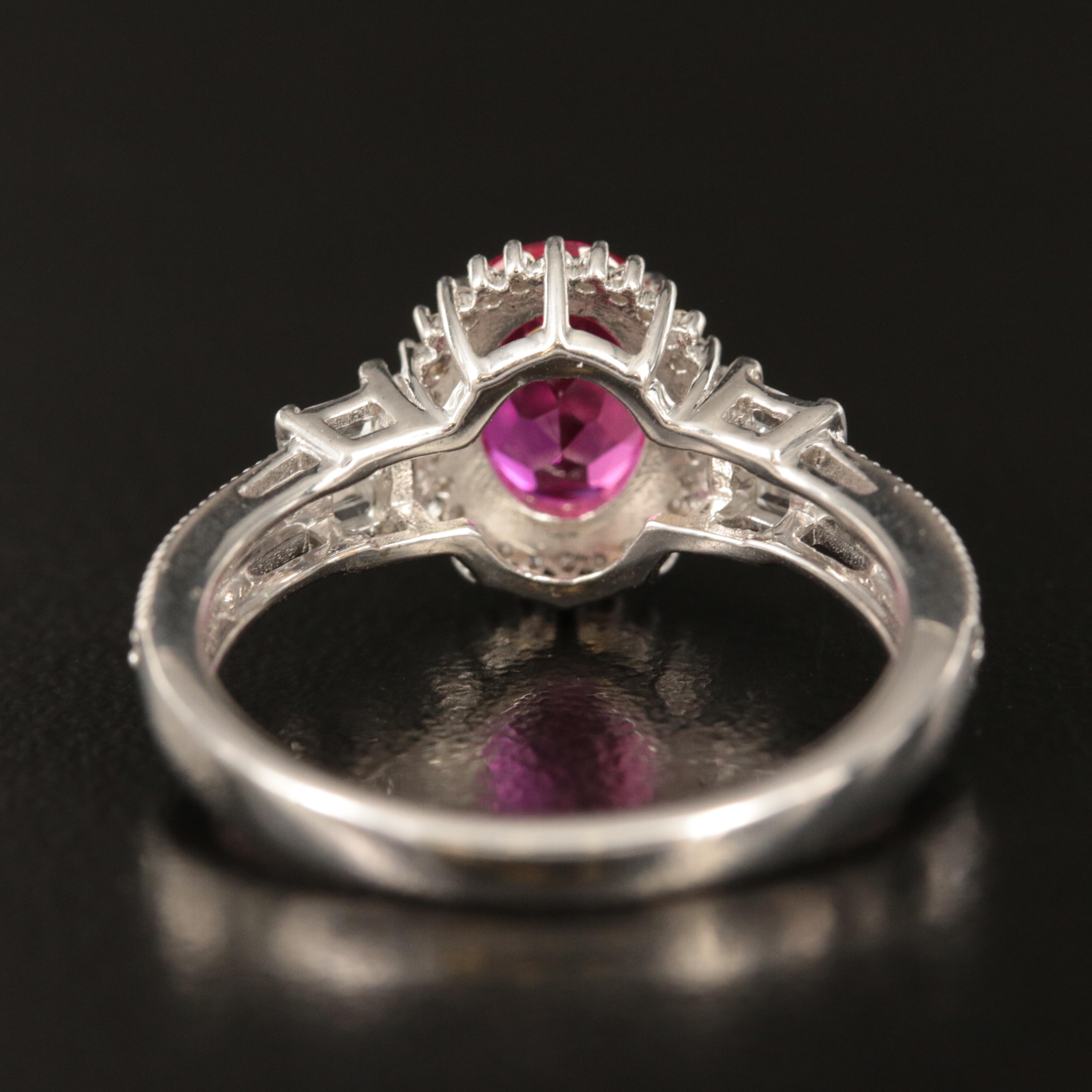 Sterling Ruby and White Sapphire Ring