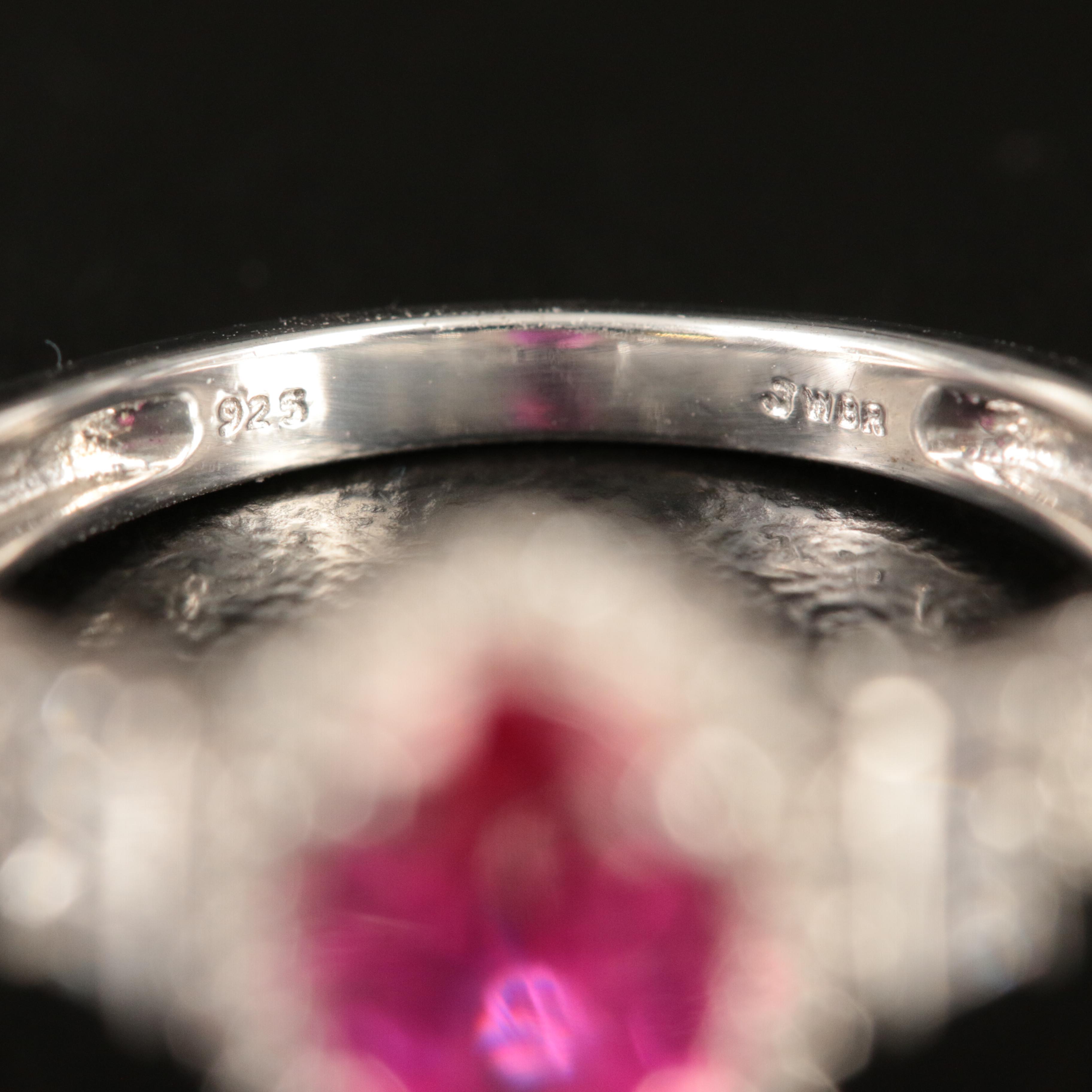 Sterling Ruby and White Sapphire Ring