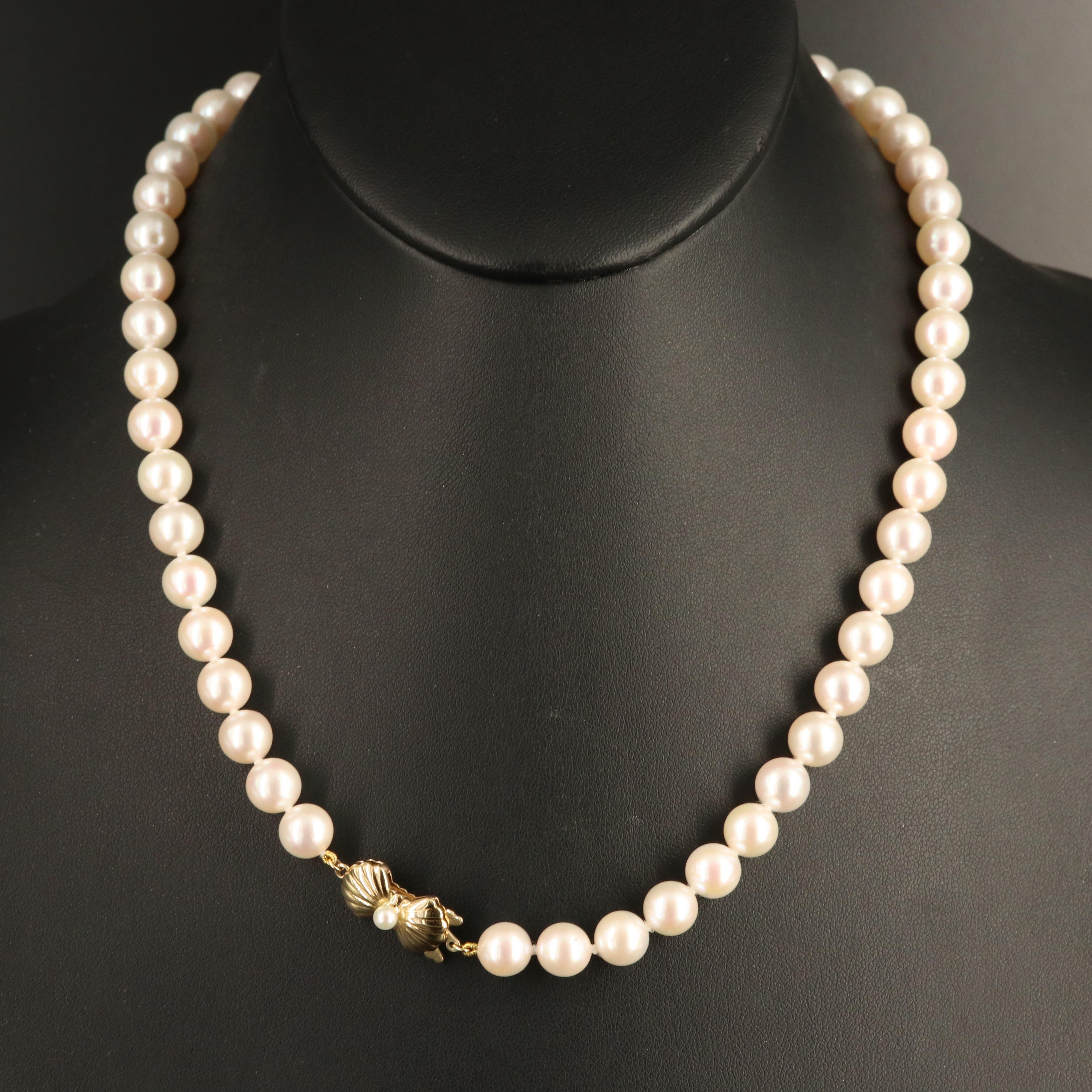 Blue Lagoon by Mikimoto Pearl Necklace with 14K Clasp