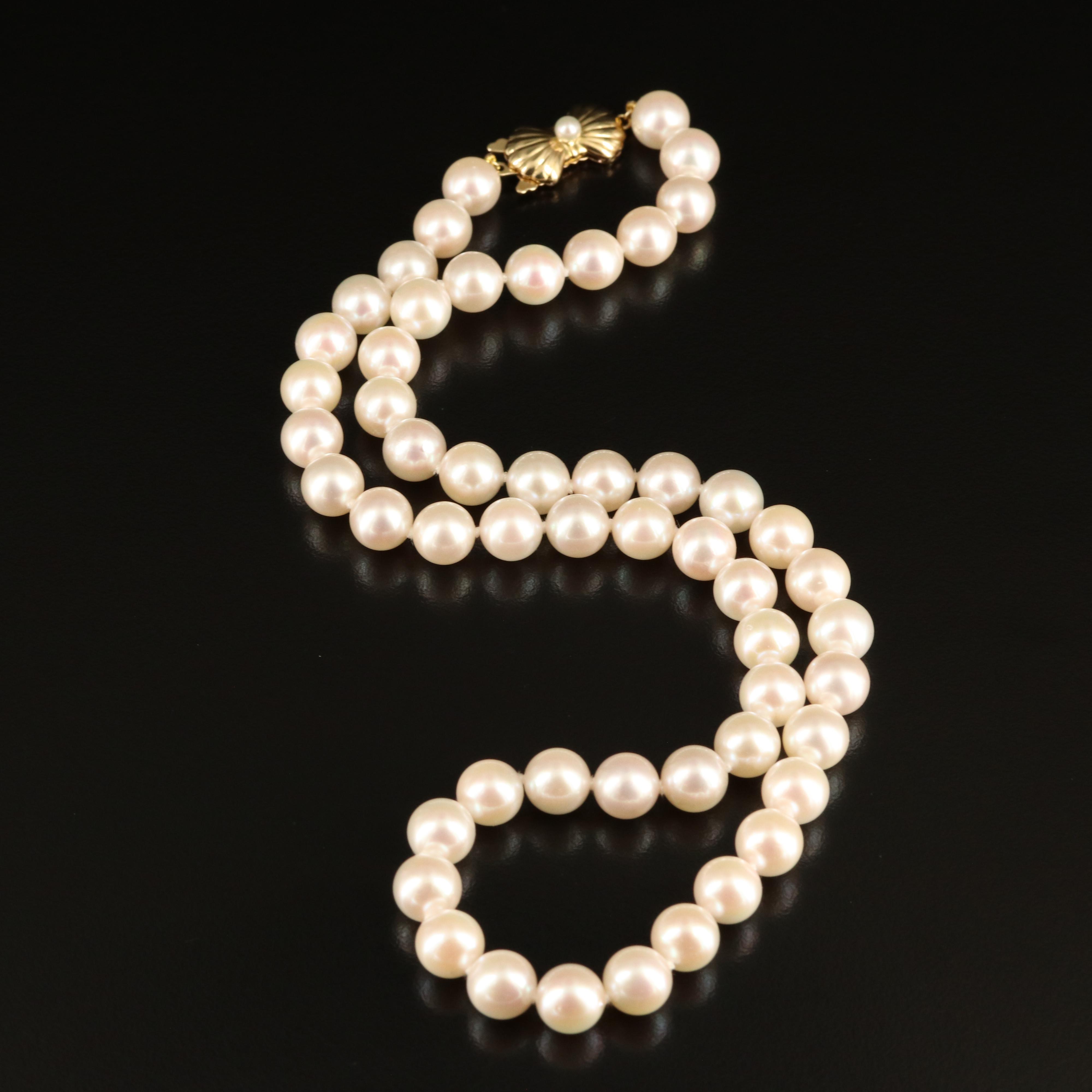 Blue Lagoon by Mikimoto Pearl Necklace with 14K Clasp