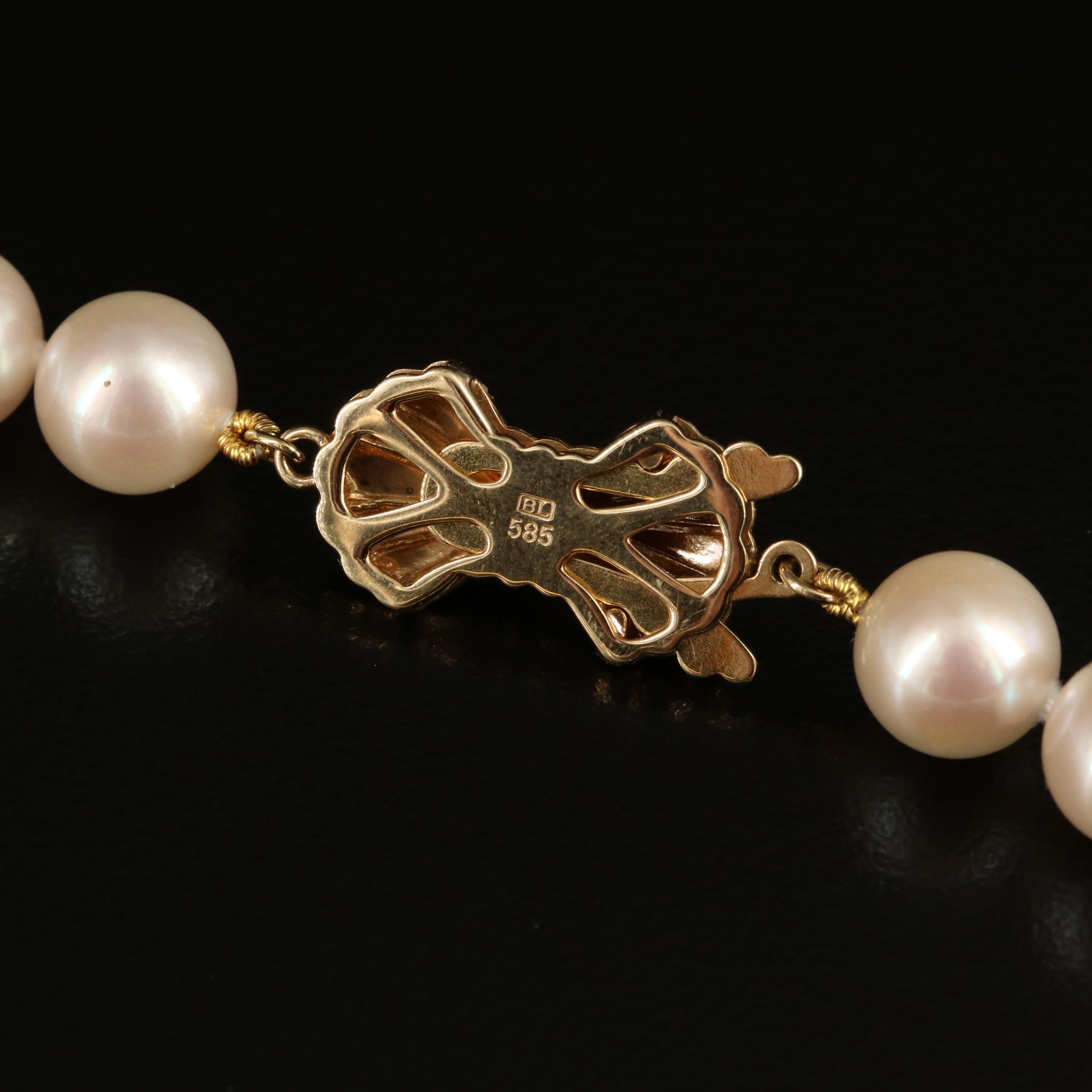 Blue Lagoon by Mikimoto Pearl Necklace with 14K Clasp