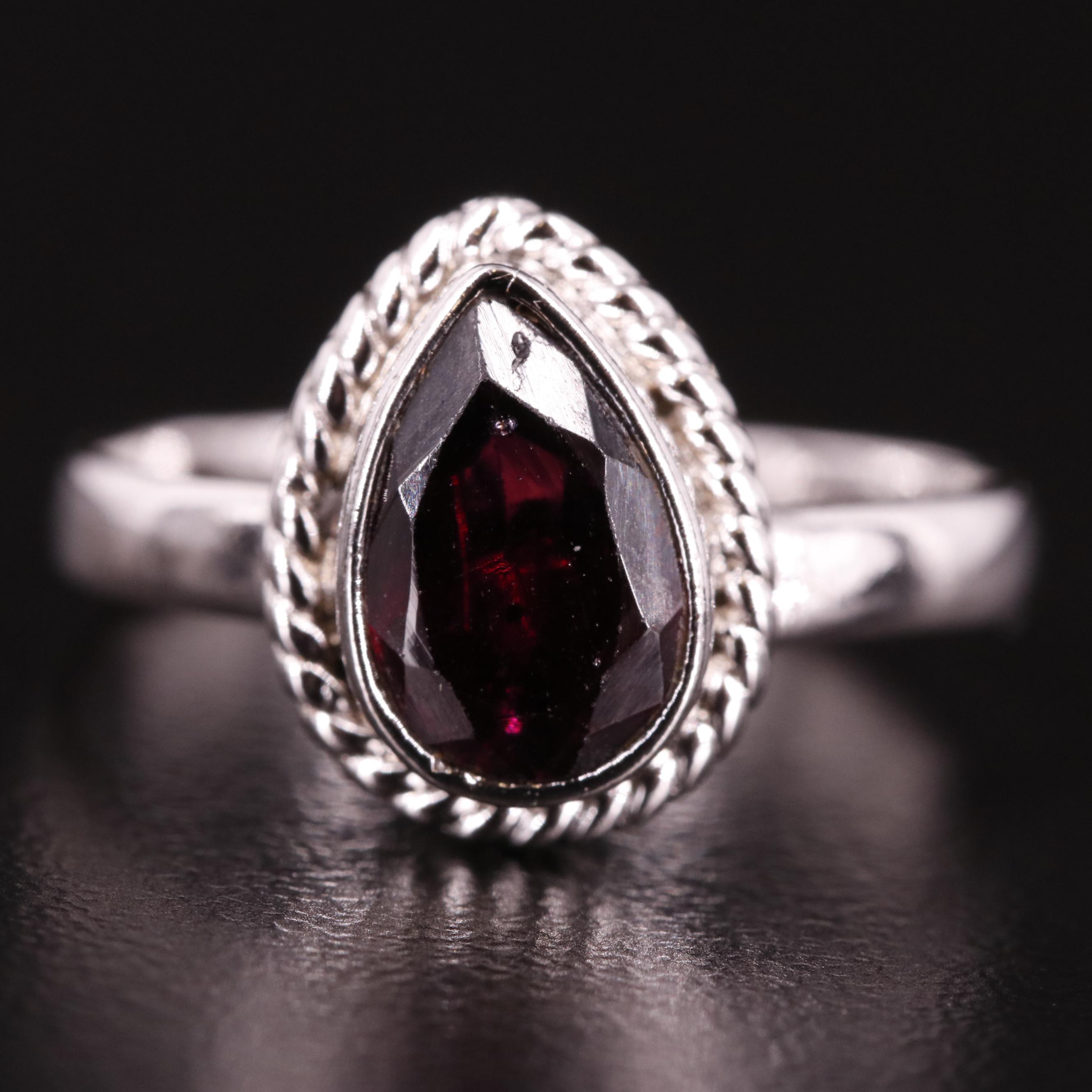 Smoky Quartz Tear Drop Ring