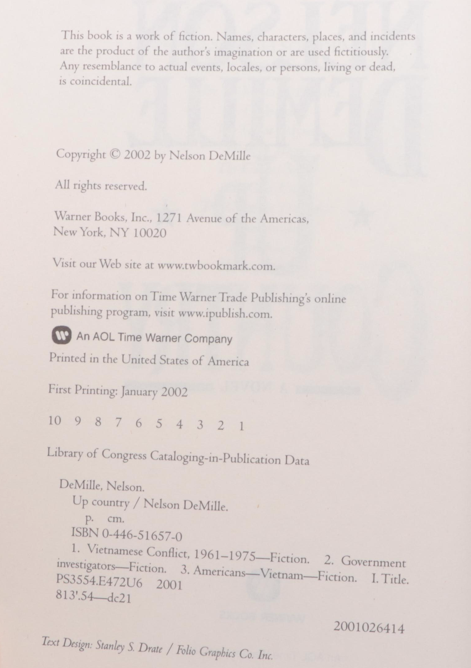 First Edition Mystery and Crime Books Including "Up Country" by Nelson DeMille