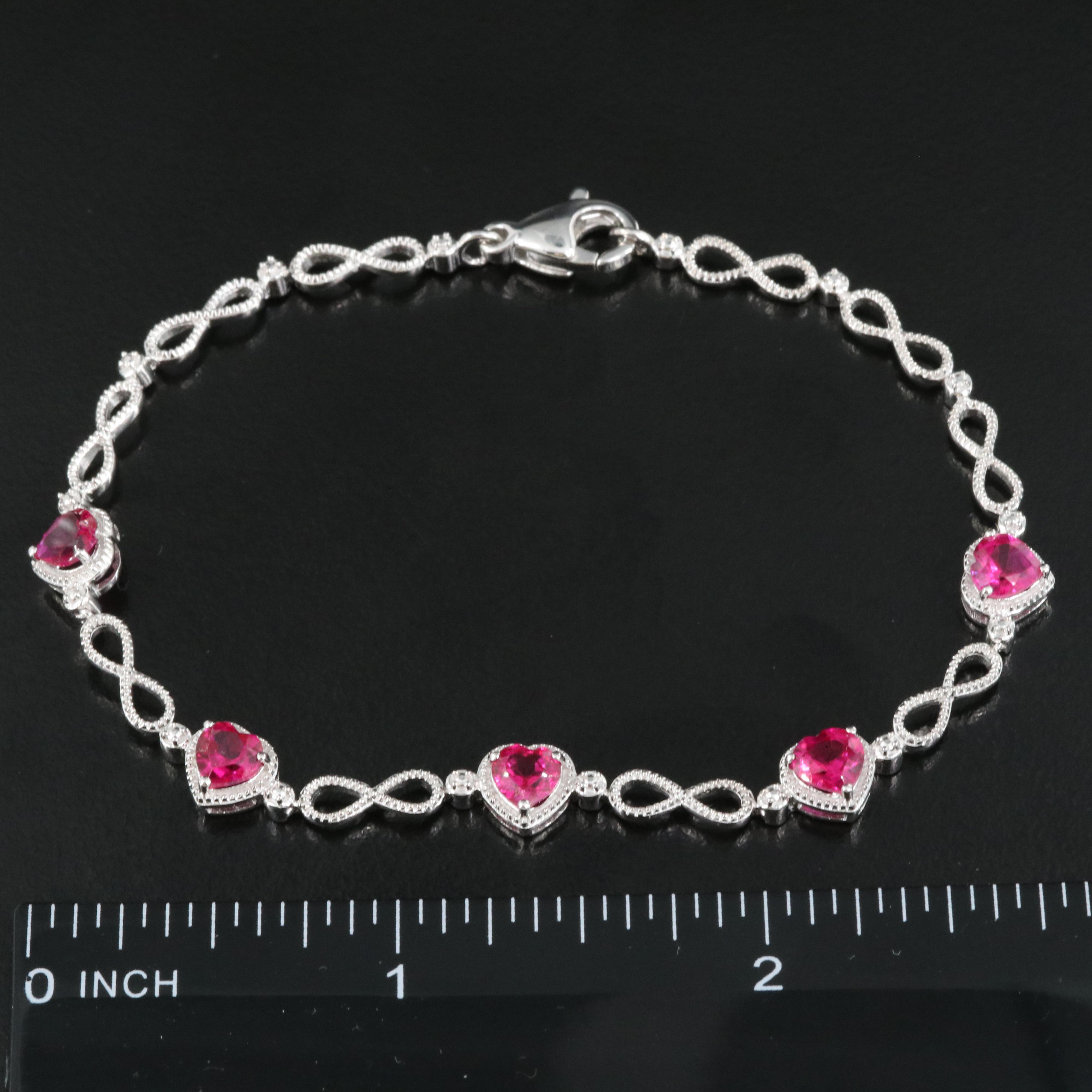 Sterling Ruby Infinity Heart Bracelet