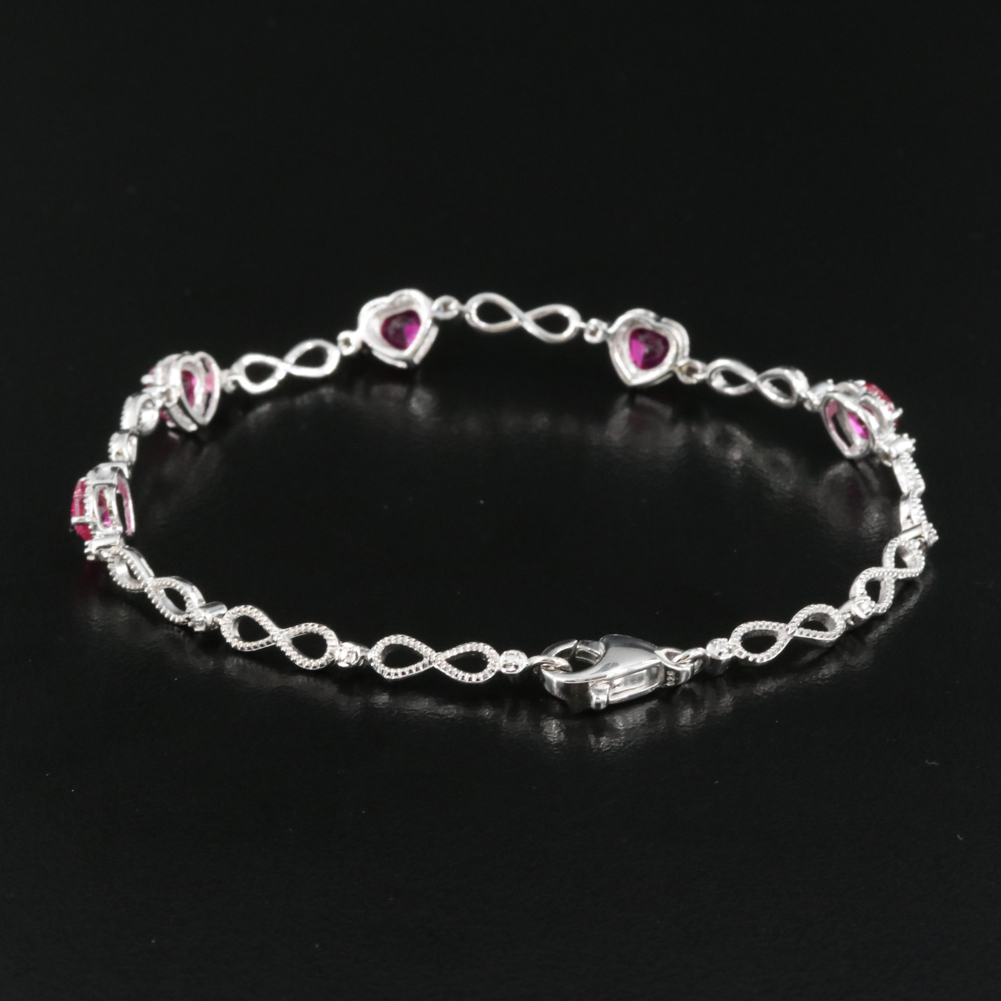 Sterling Ruby Infinity Heart Bracelet