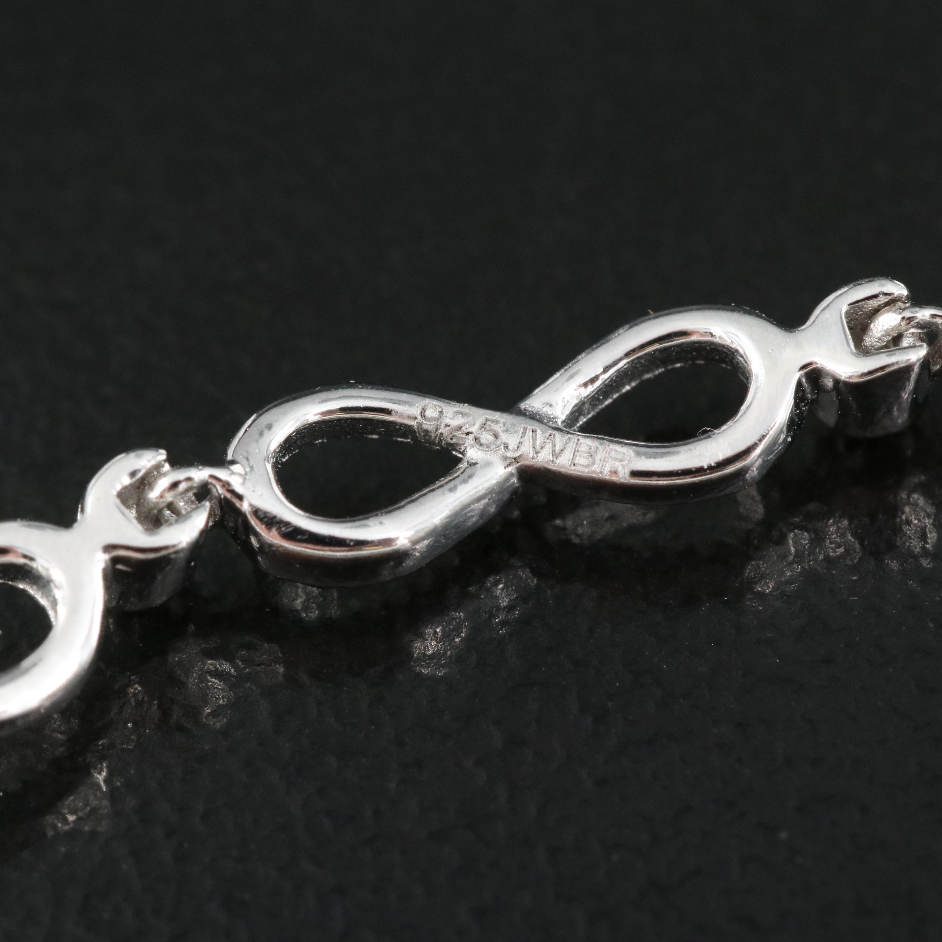 Sterling Ruby Infinity Heart Bracelet