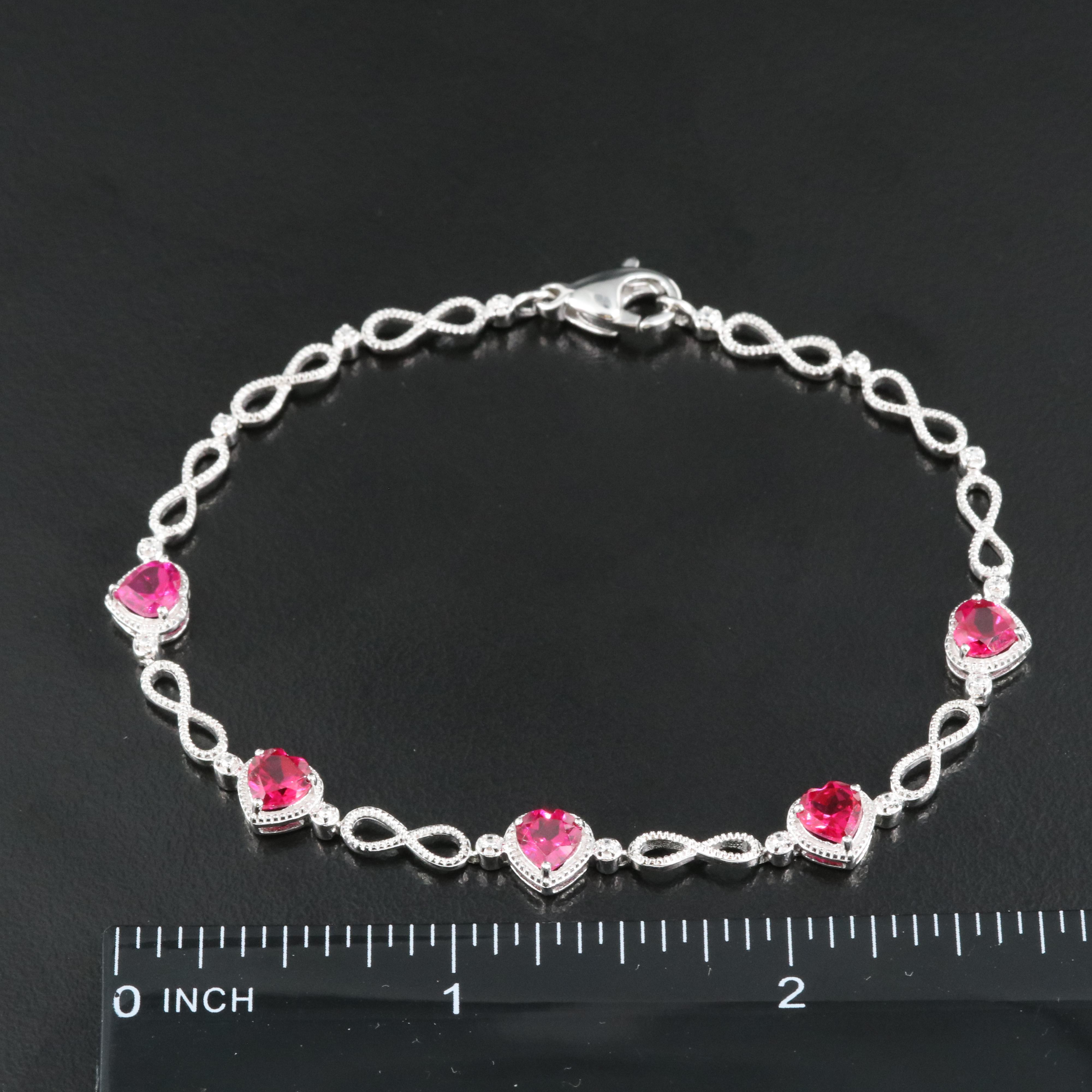 Sterling Ruby Infinity Heart Bracelet