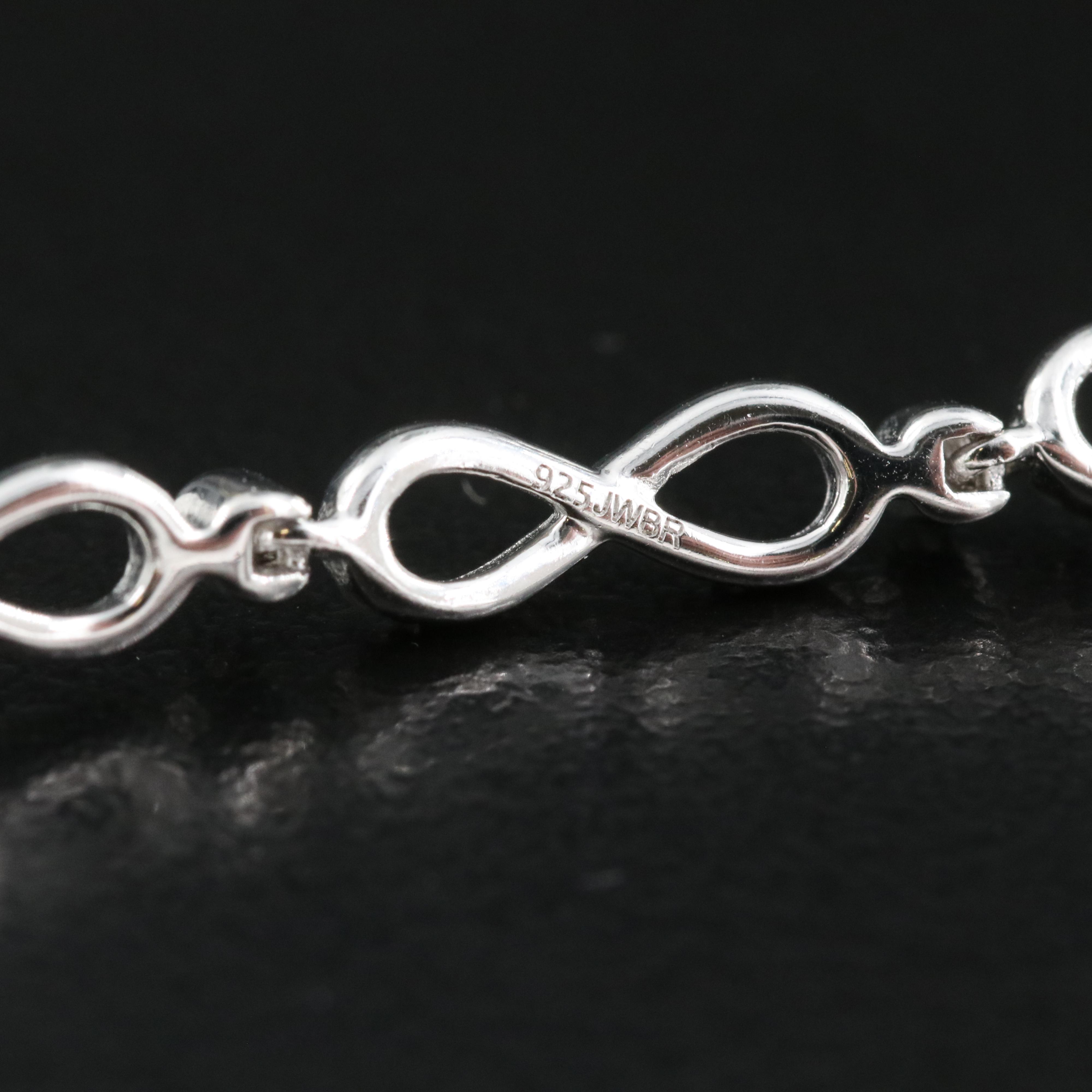 Sterling Ruby Infinity Heart Bracelet